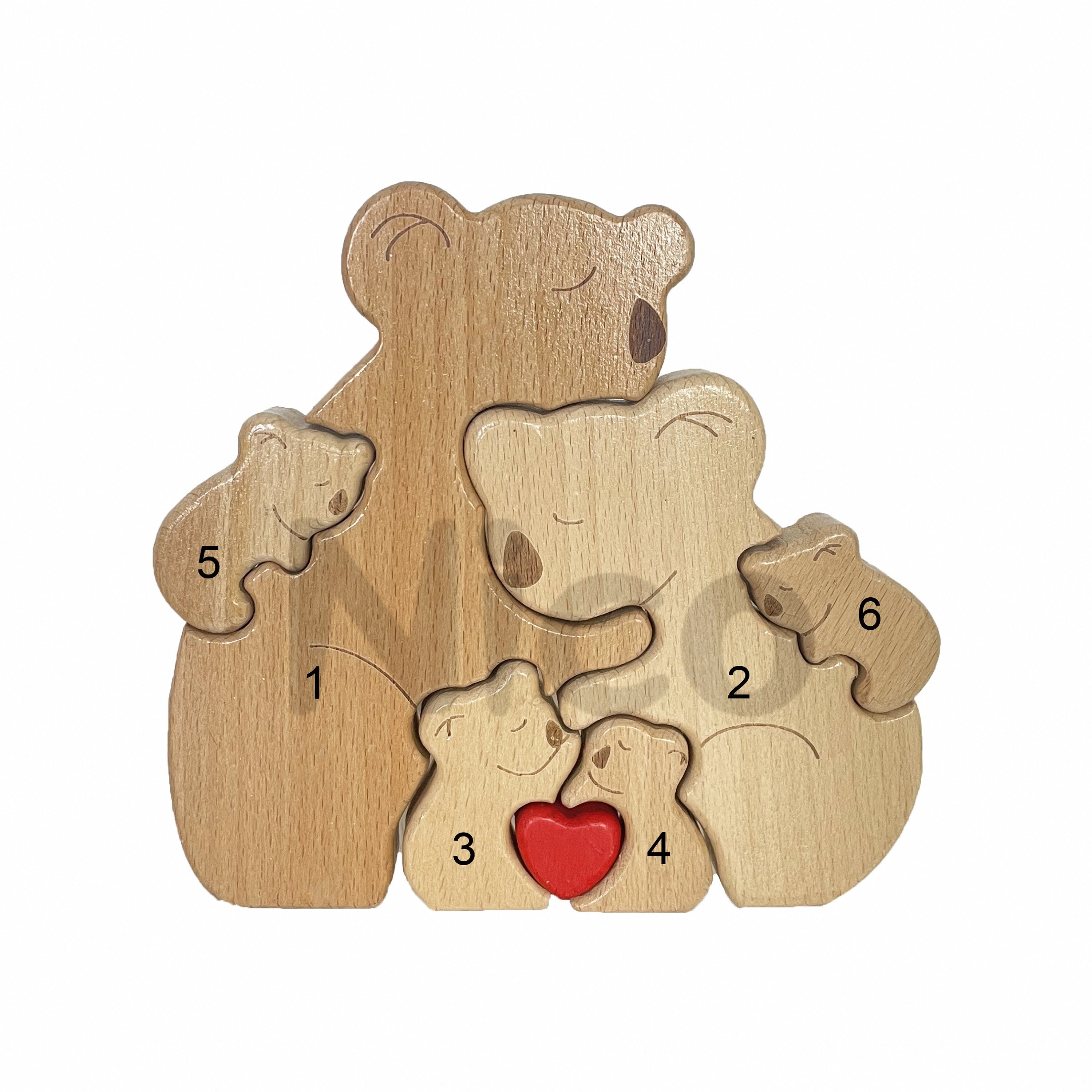 Wooden koalas Family Puzzle - Personalized Gifts
