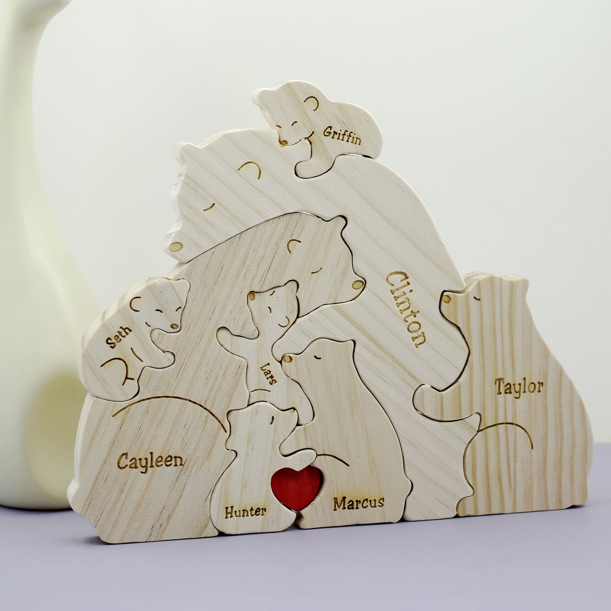 Personalized Wooden Bear Family Puzzle