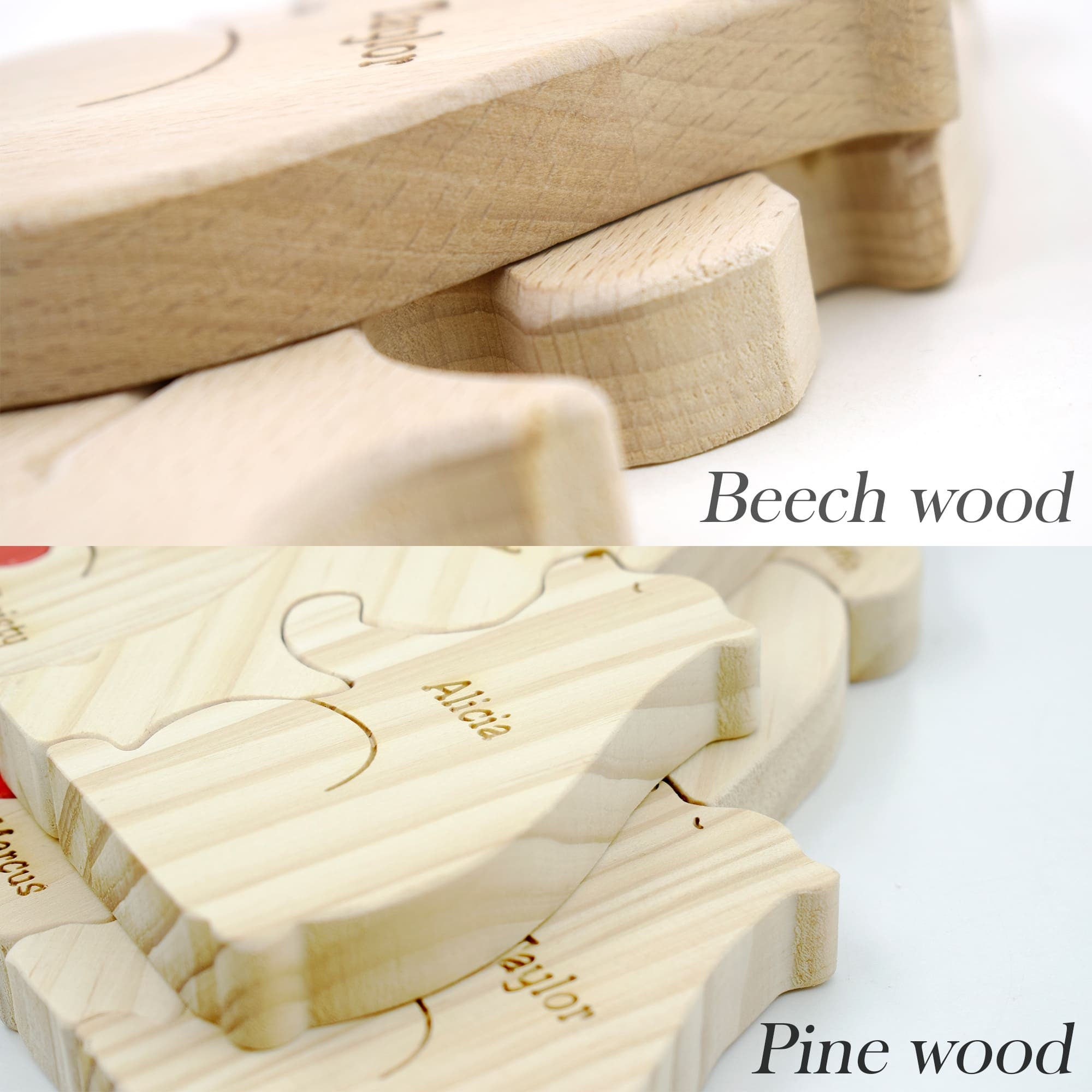 Personalized Wooden Bear Family Puzzle