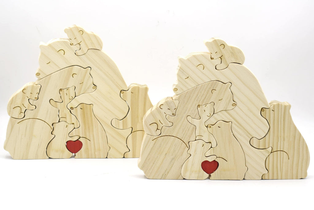 Personalized Wooden Bear Family Puzzle