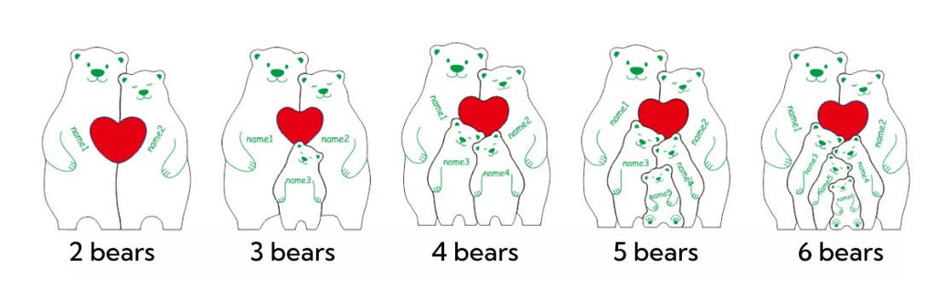Personalized Family Wooden Hug Bears Puzzle