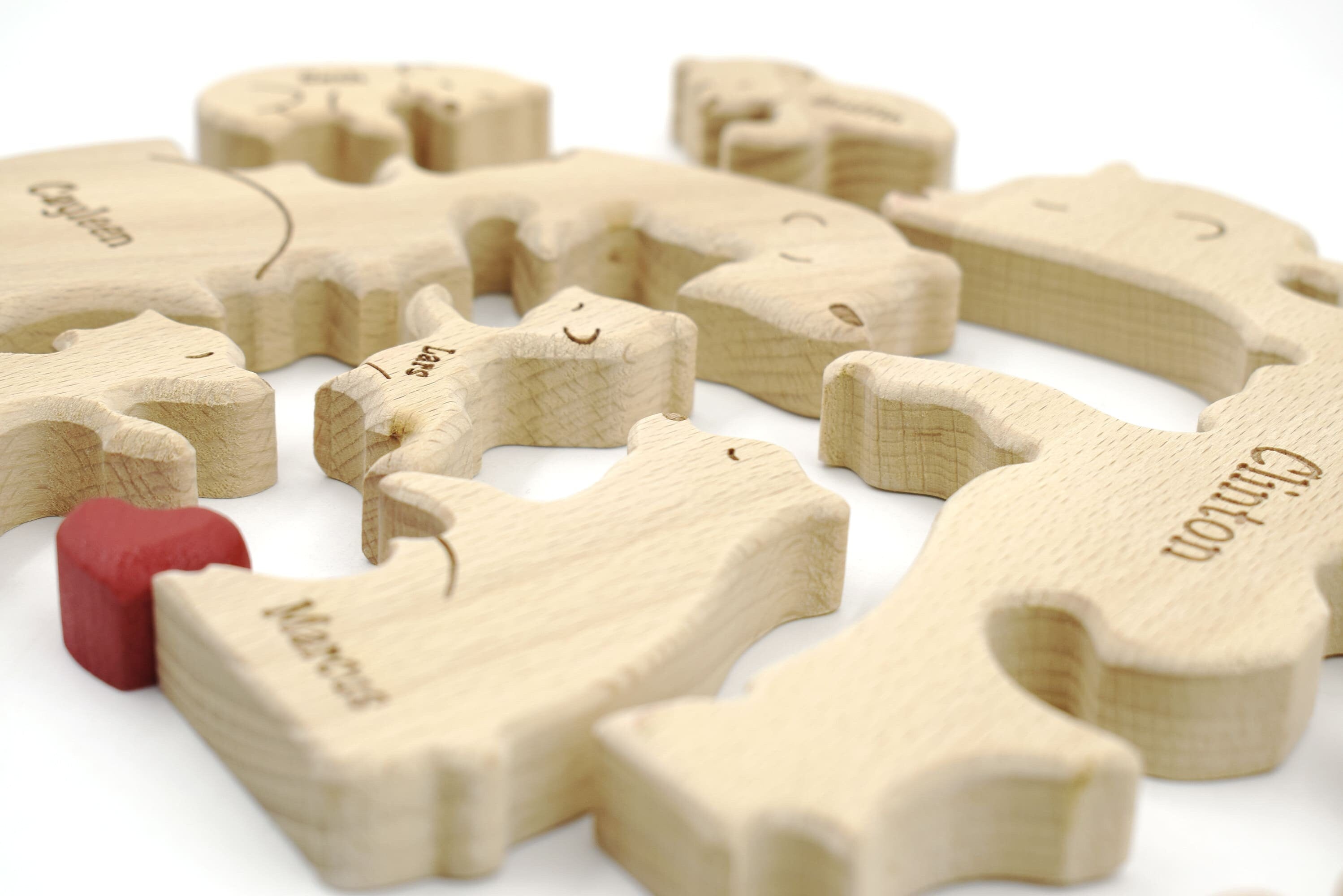 Personalized Wooden Bear Family Puzzle