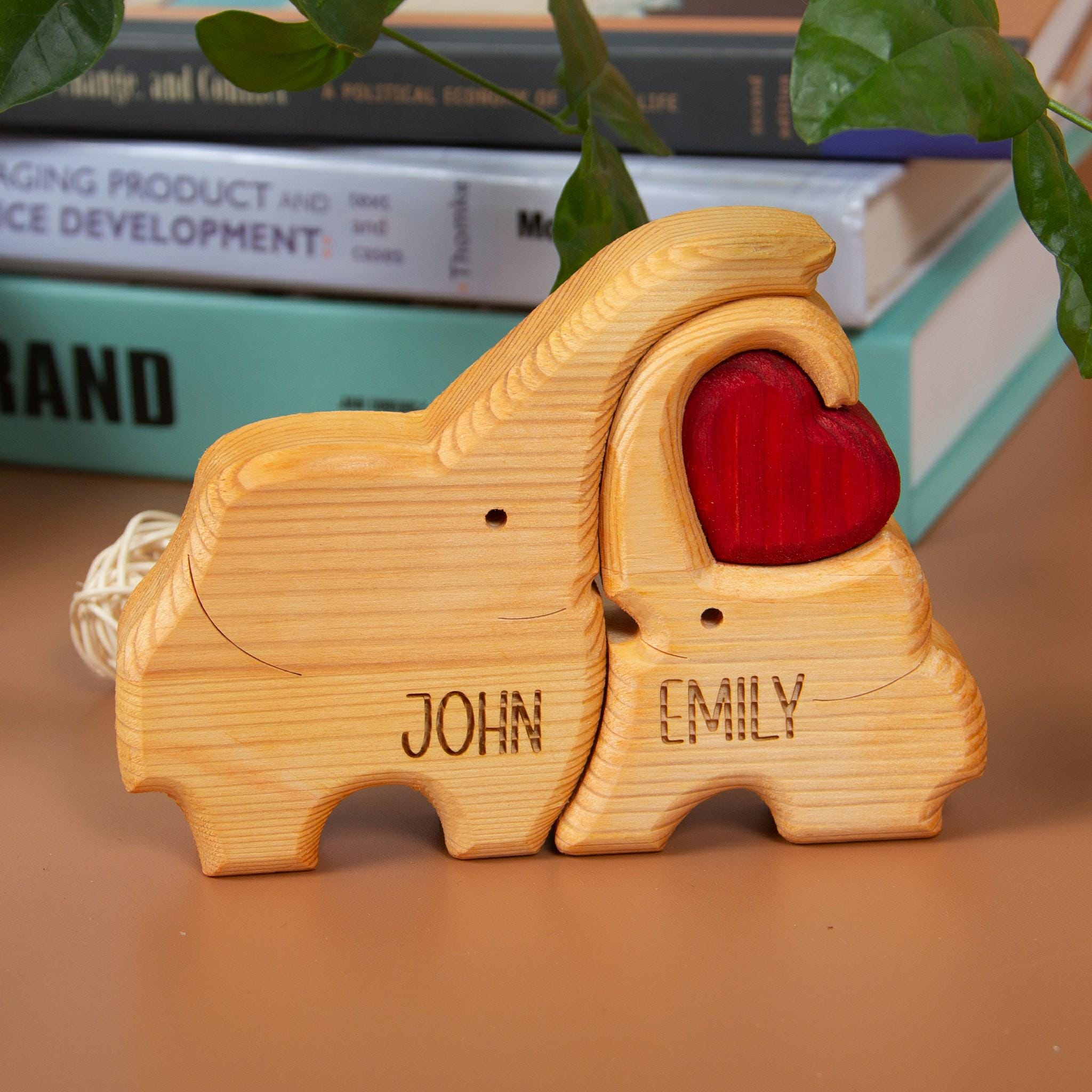 Custom Engraved Wooden Elephant Family Puzzle
