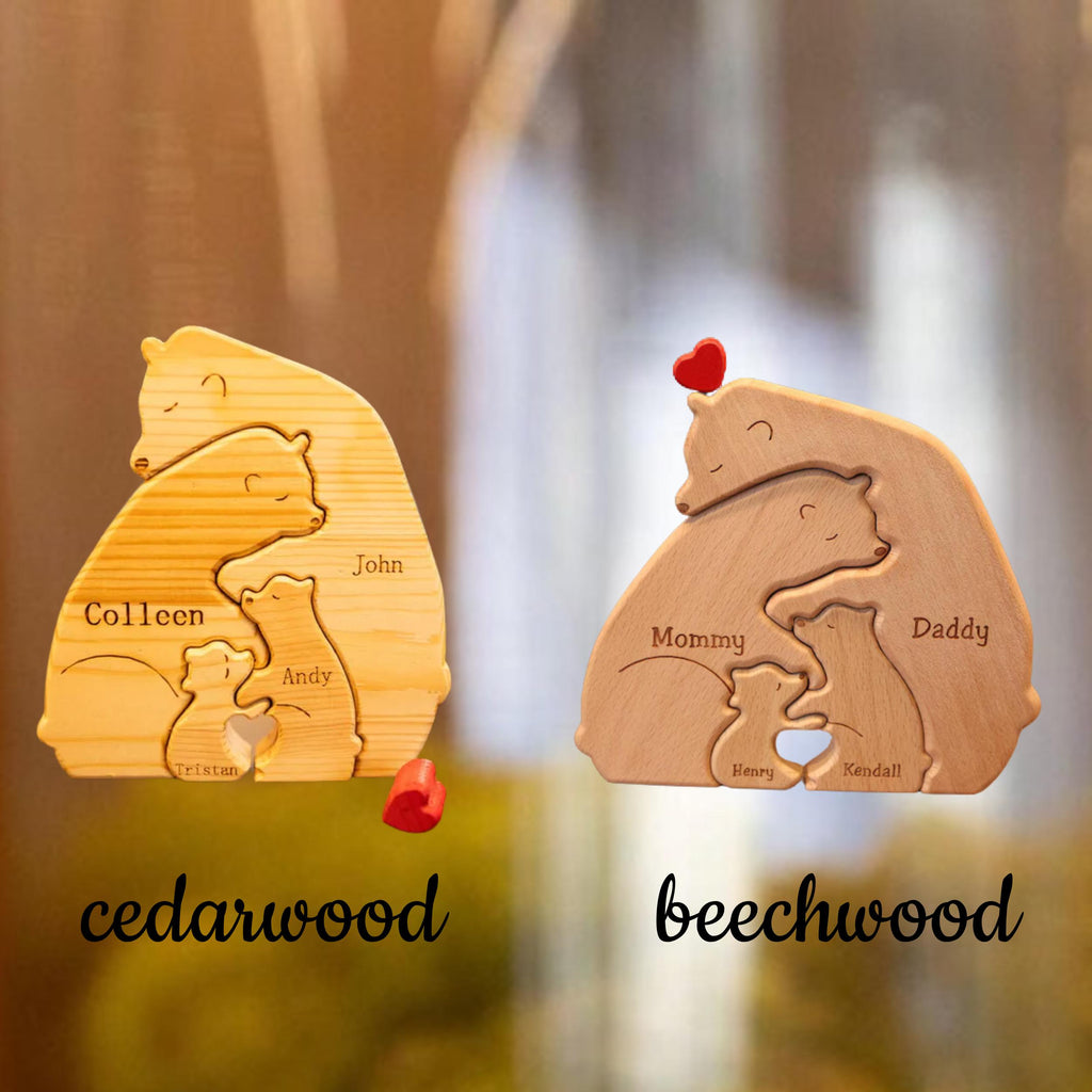 Personalized Wooden Bear Family Puzzle