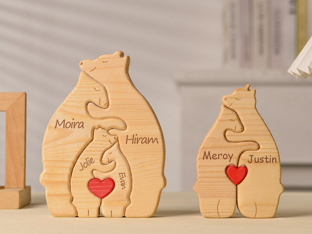 Personalized Wooden Bear Family Puzzle