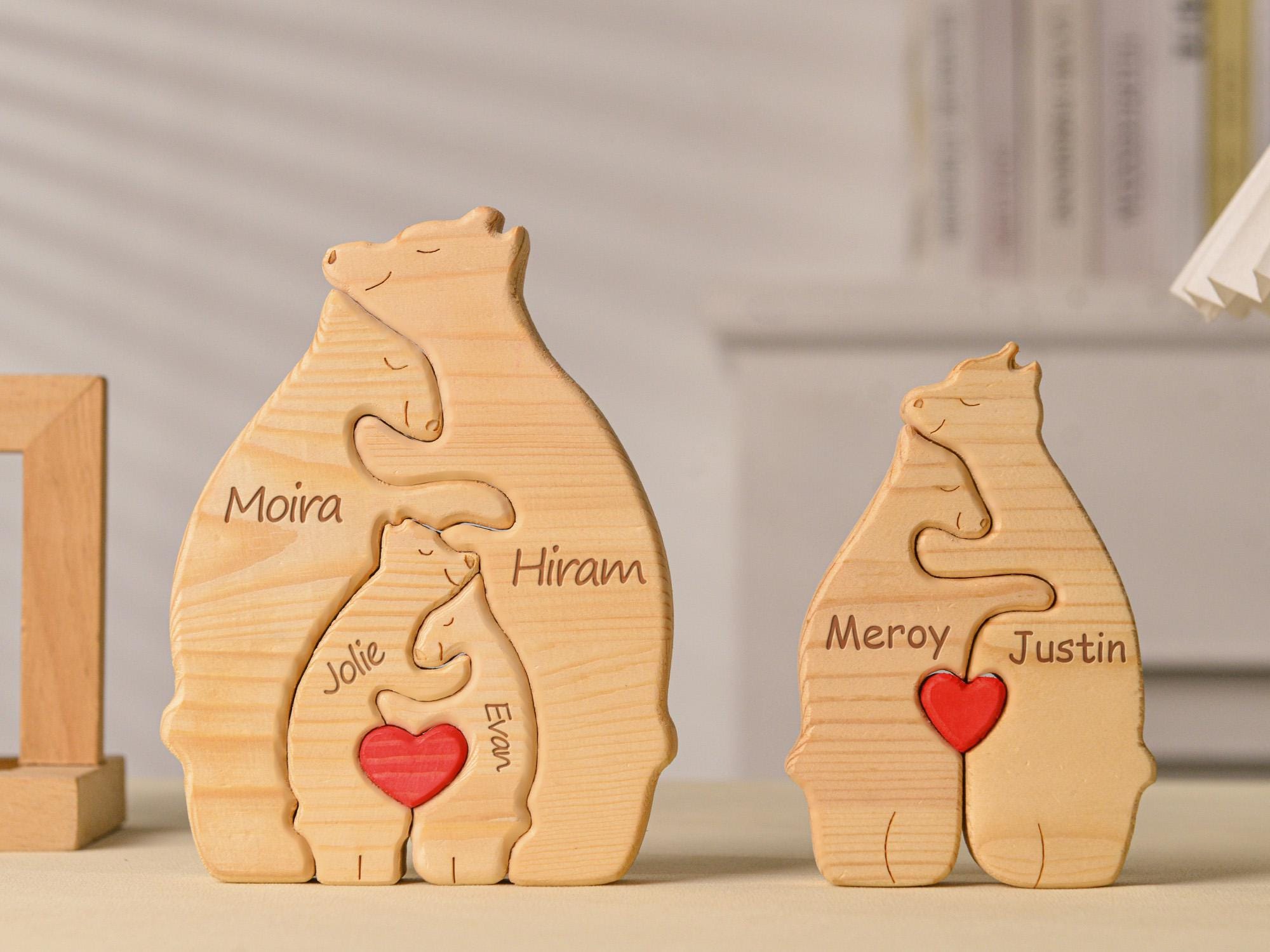 Personalized Wooden Bear Family Puzzle