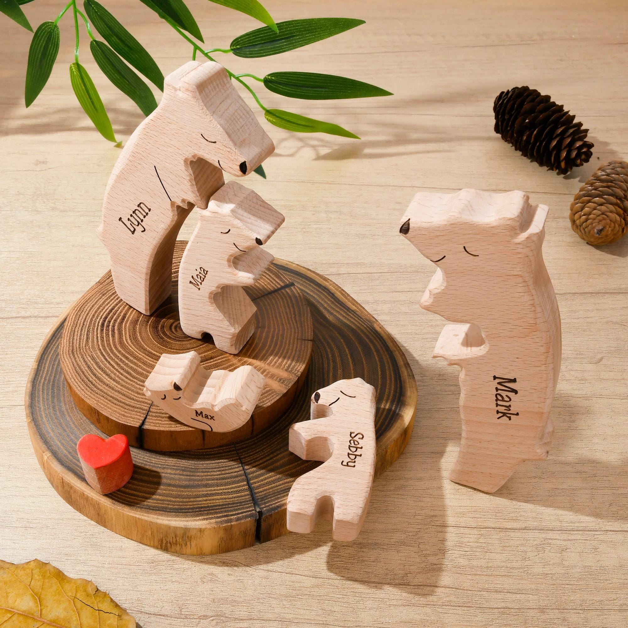 Wooden Bear Family Puzzle - Bear Family Decor