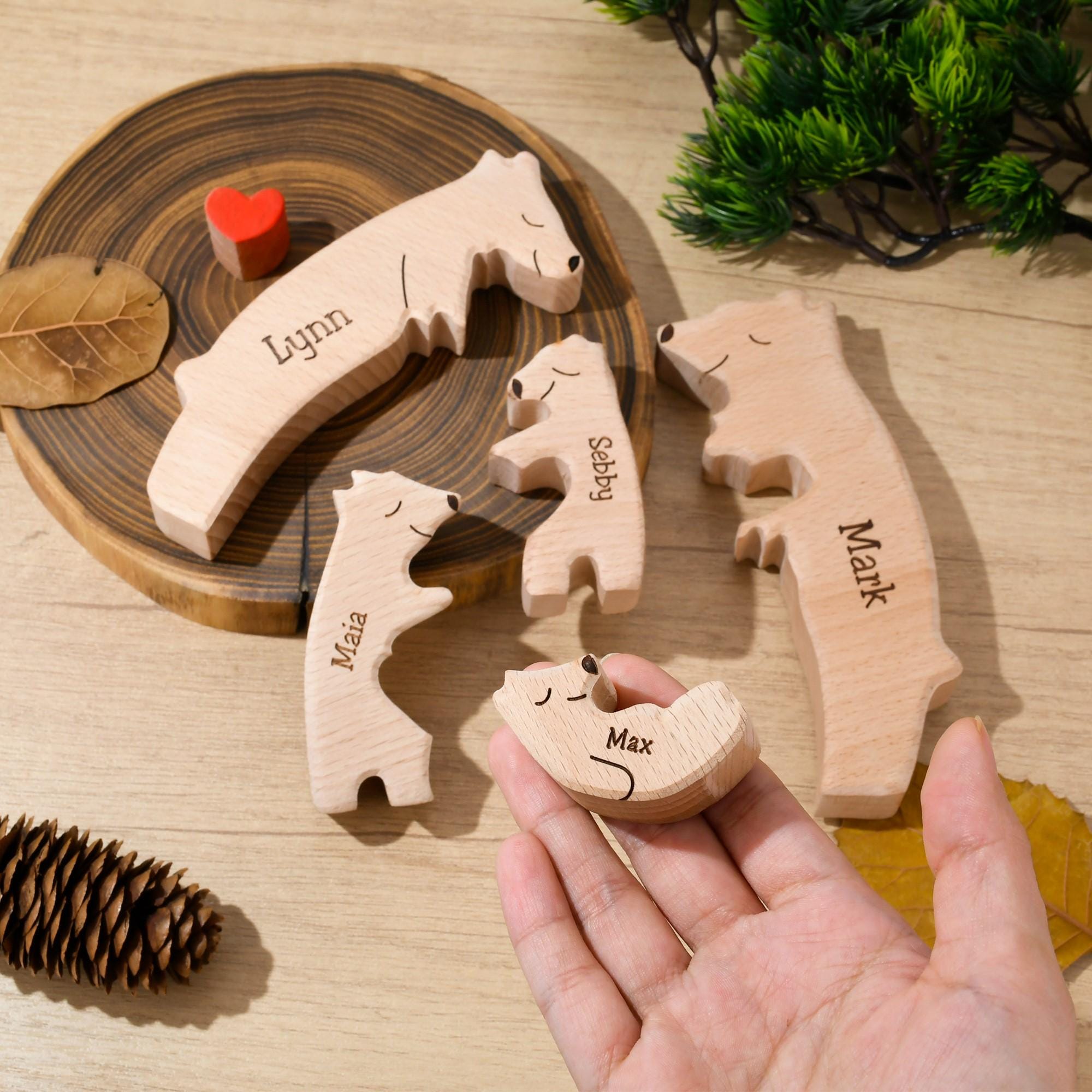 Wooden Bear Family Puzzle - Bear Family Decor