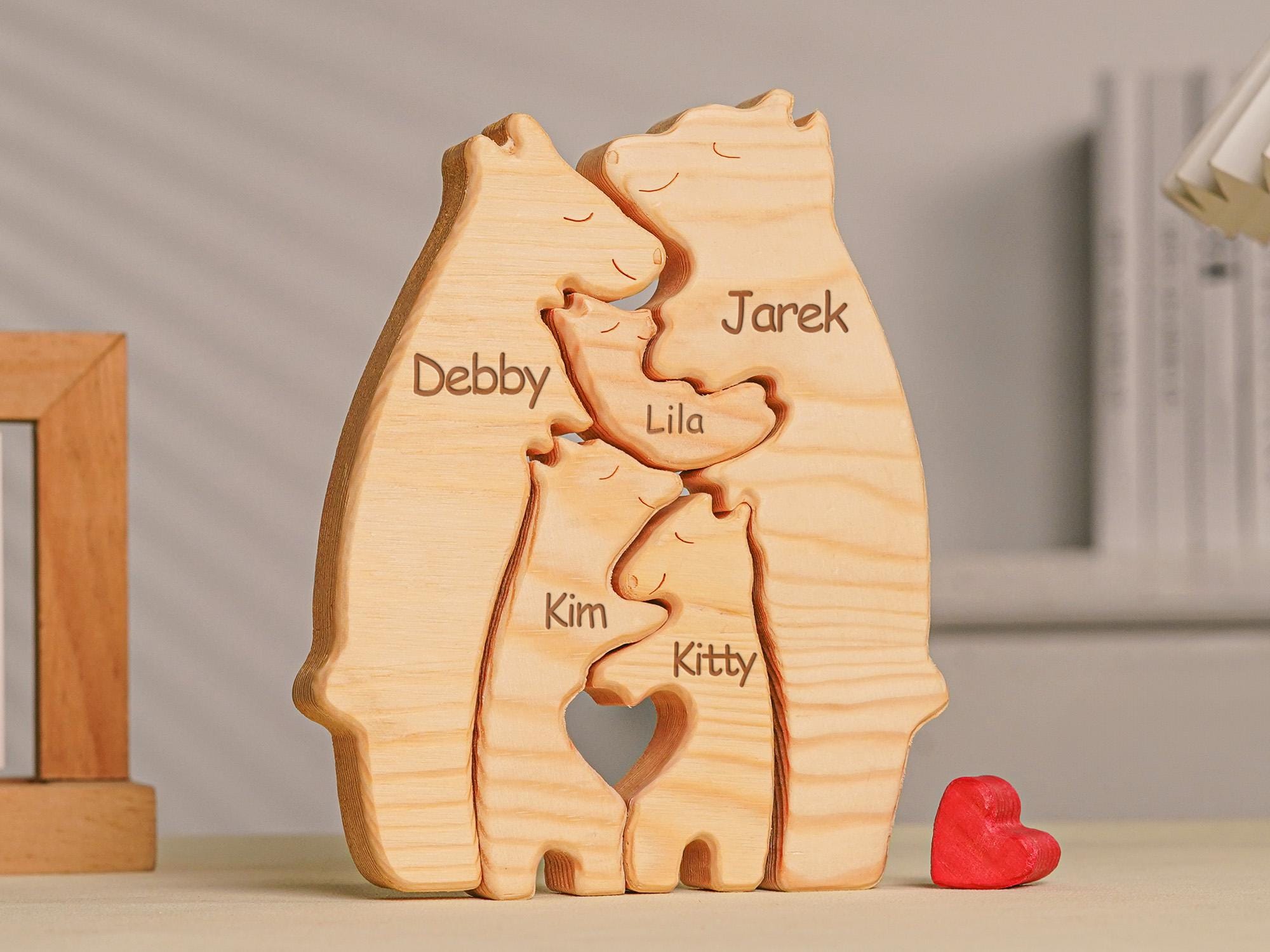 Personalized Wooden Bear Family Puzzle