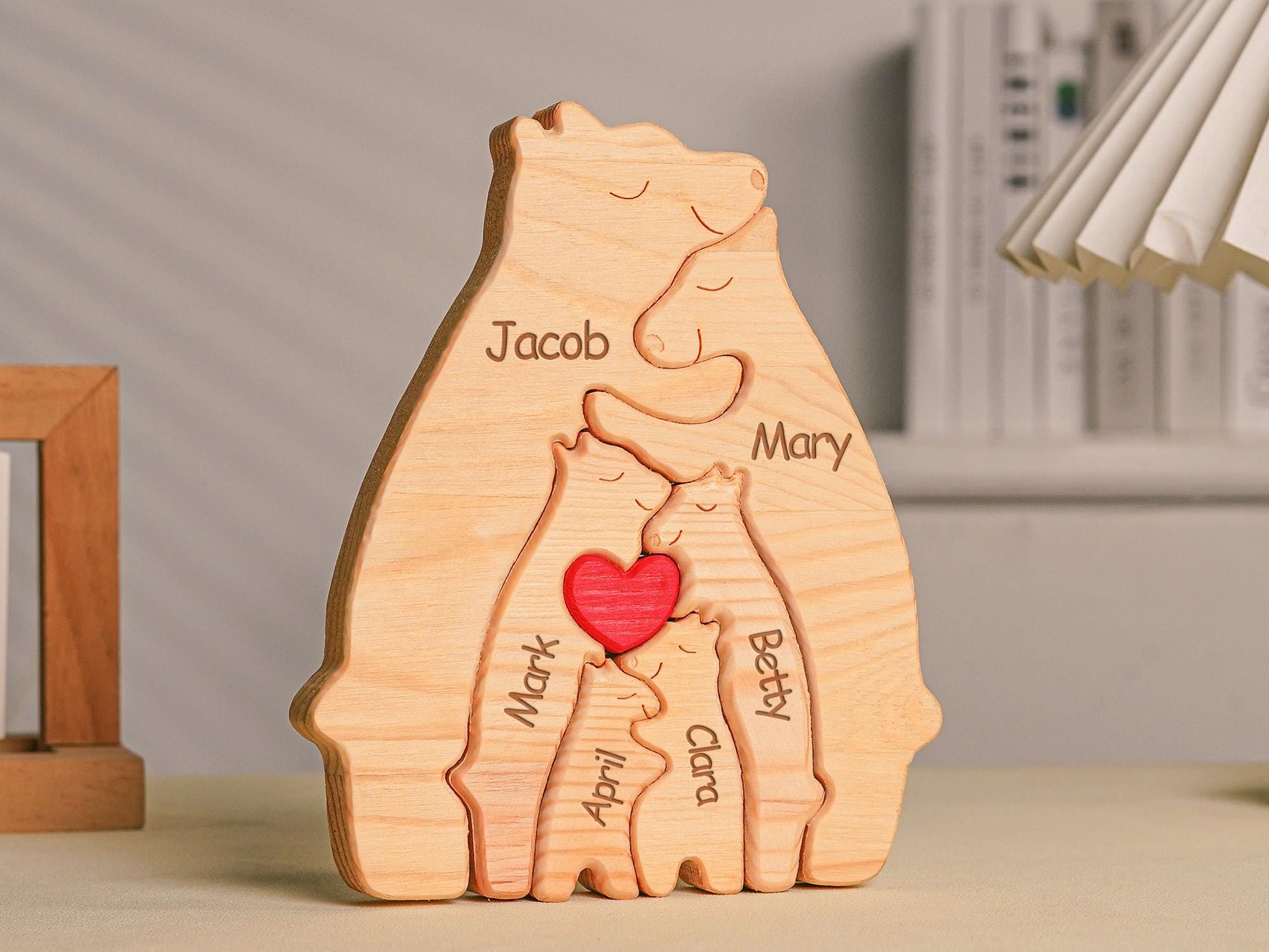 Personalized Wooden Bear Family Puzzle