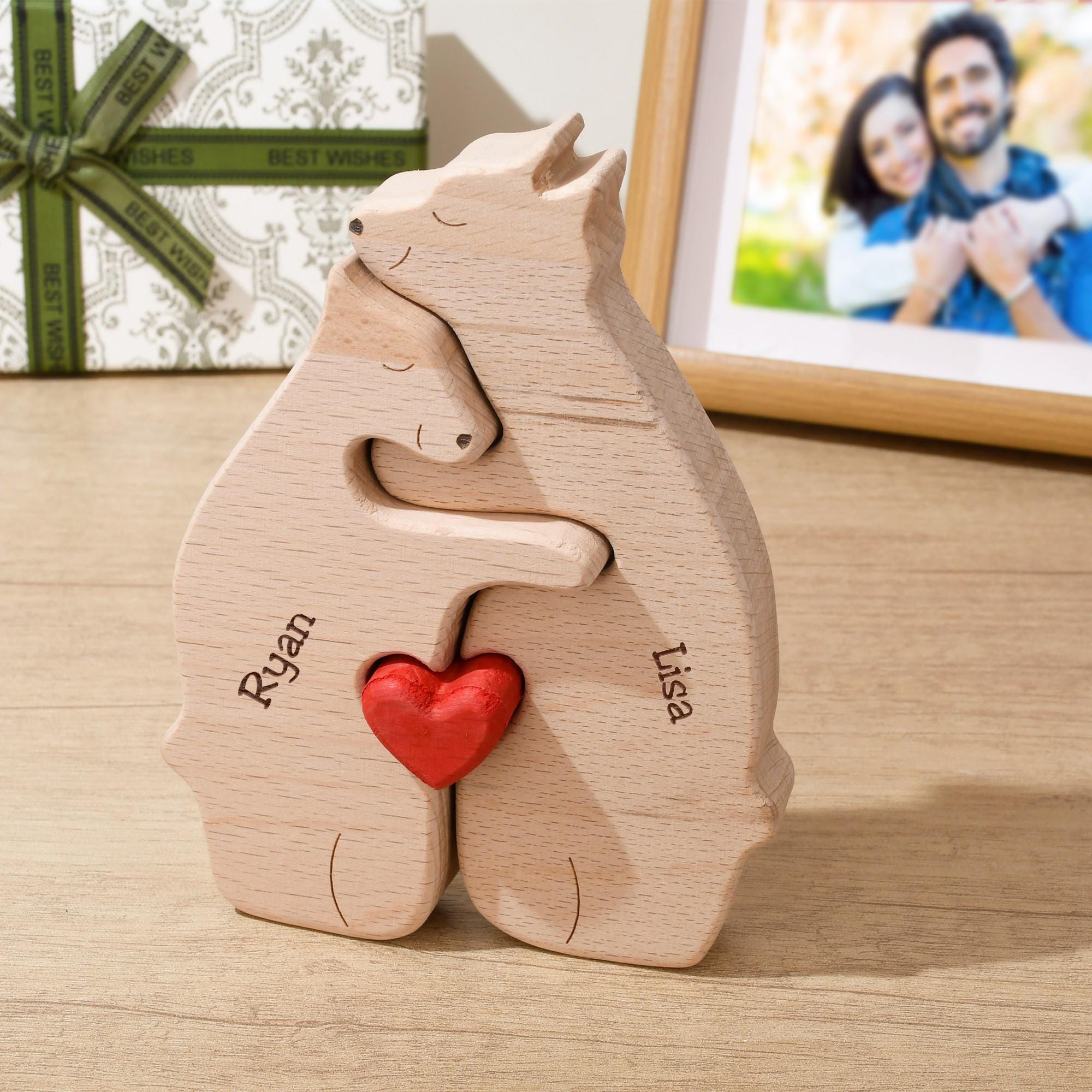 Wooden Bear Family Puzzle - Bear Family Decor