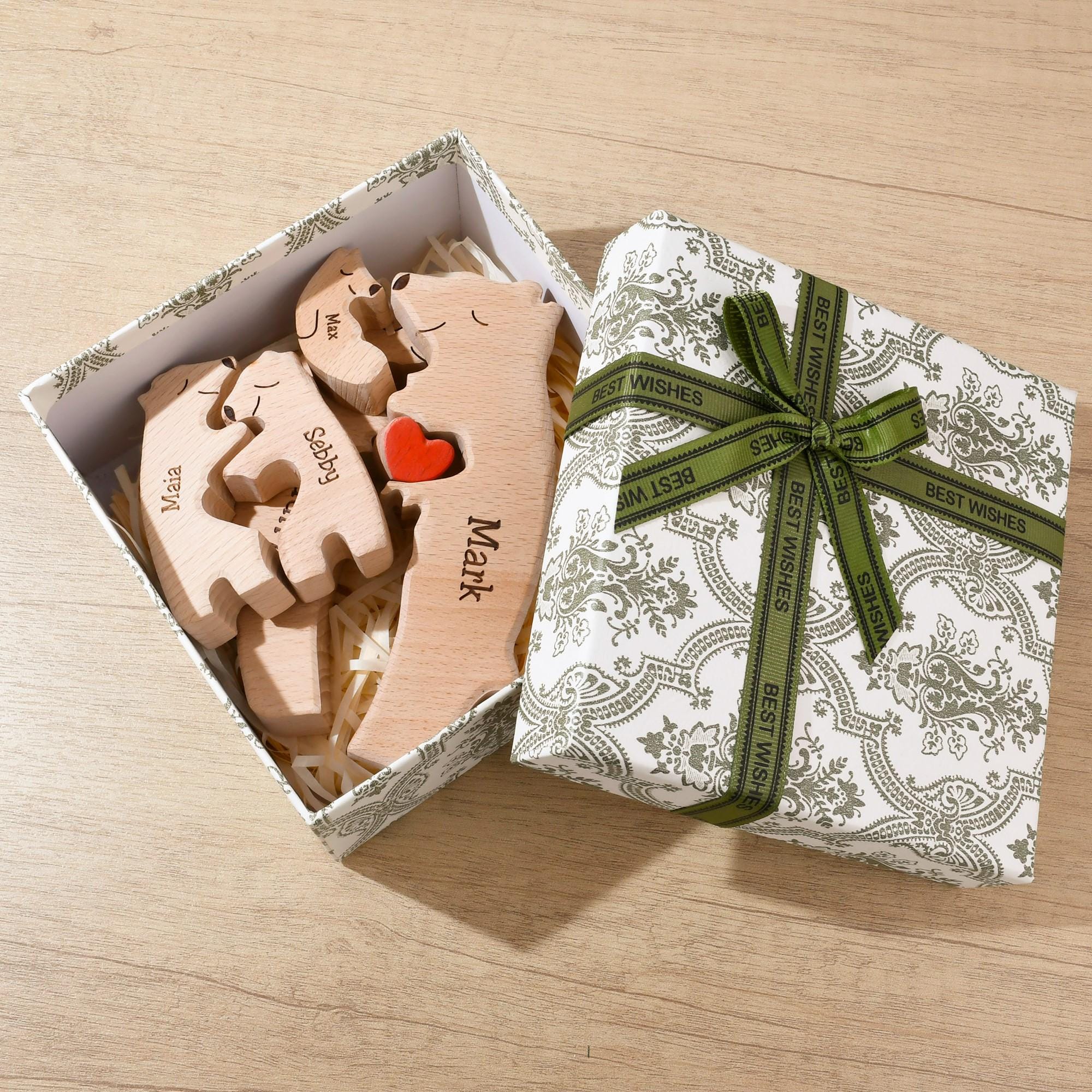 Wooden Bear Family Puzzle - Bear Family Decor