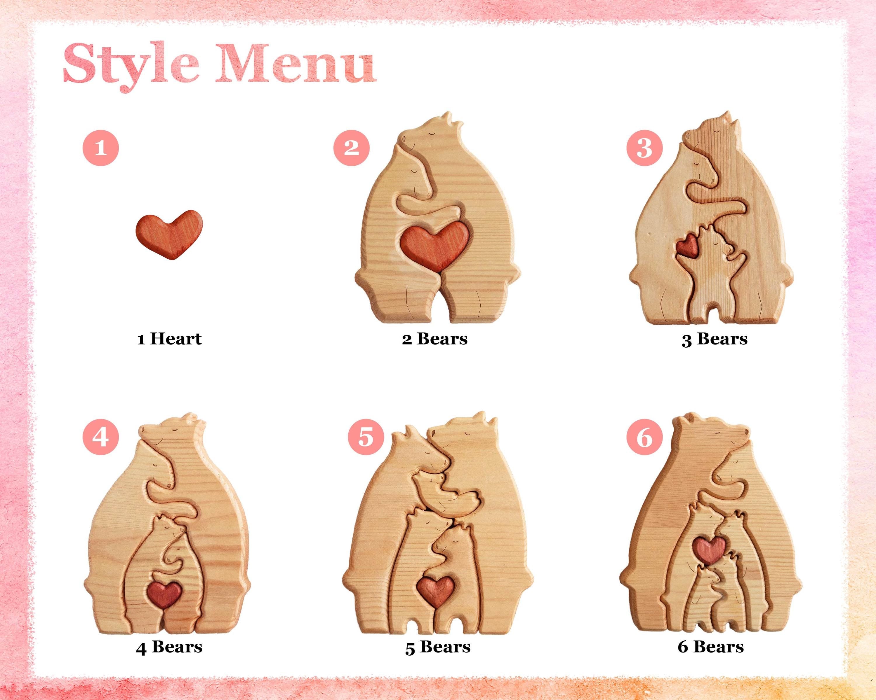 Custom Wooden Bear Puzzle - Gift for Couple