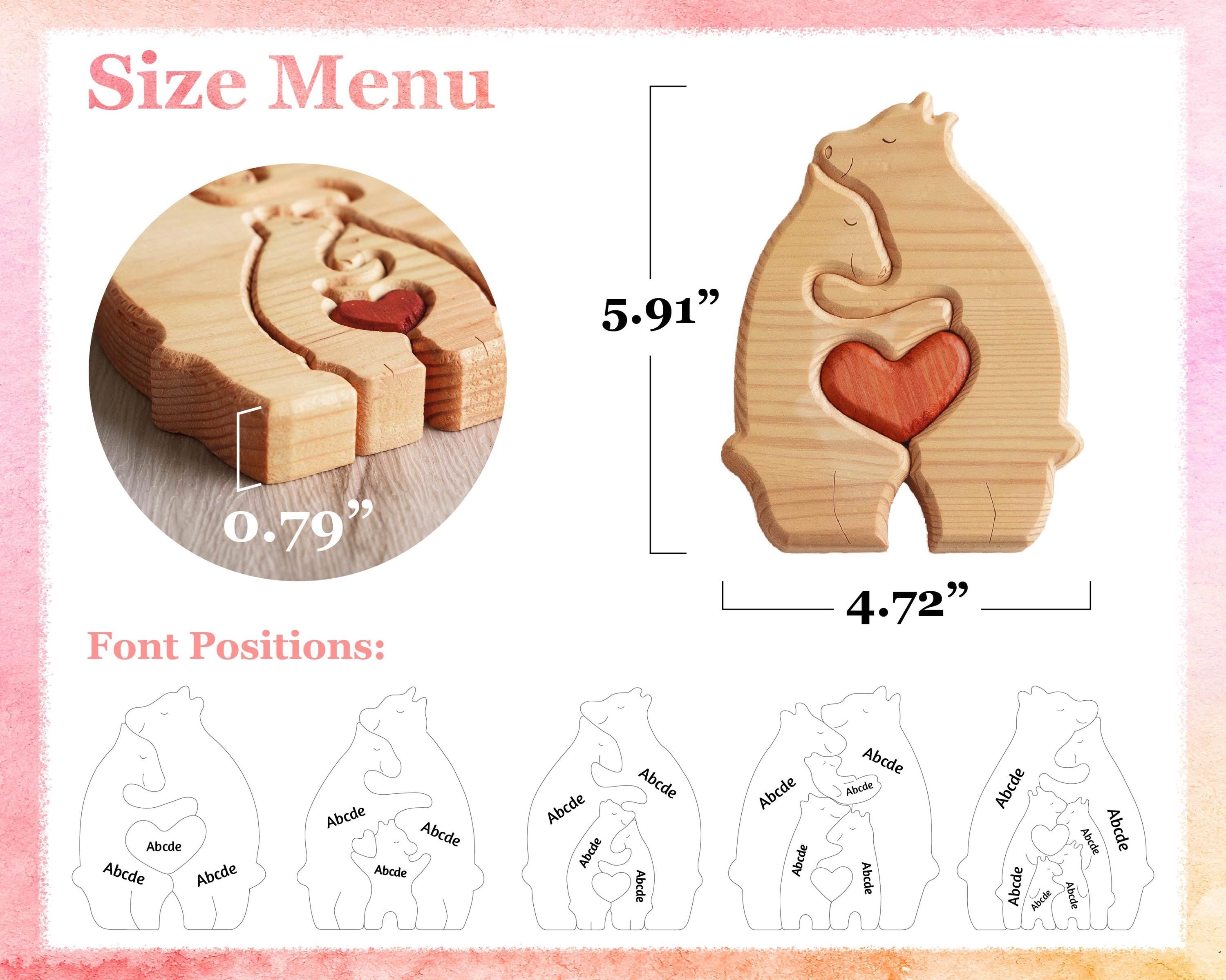 Custom Wooden Bear Puzzle - Gift for Couple