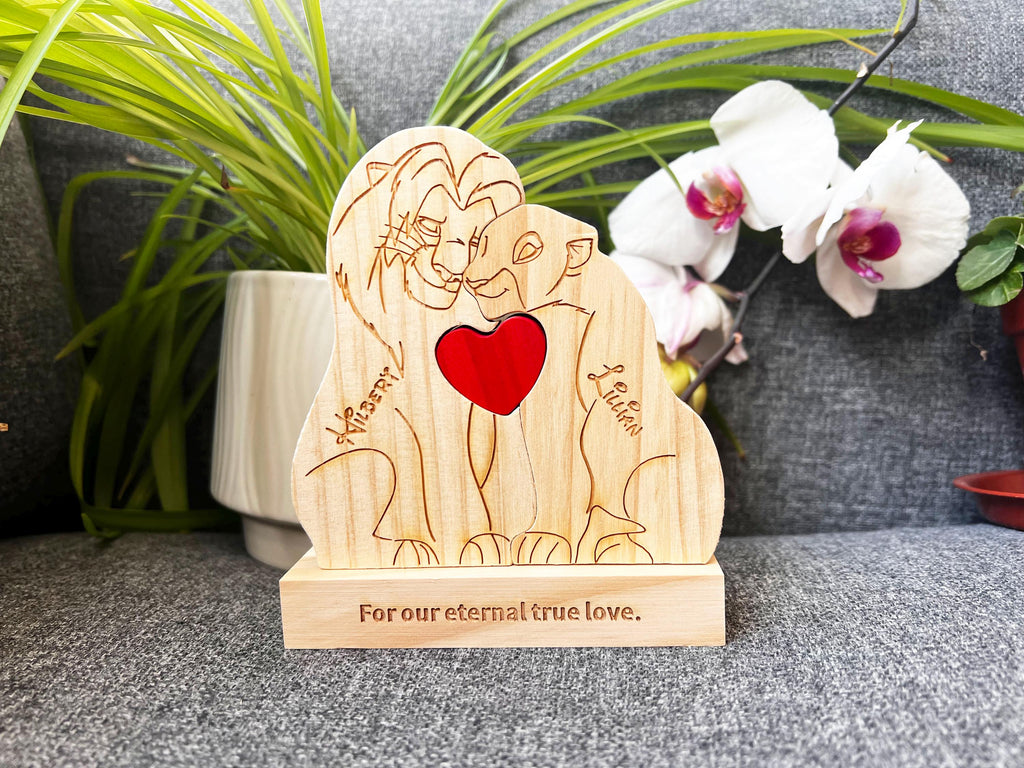 Custom Wooden Lion Family Puzzle