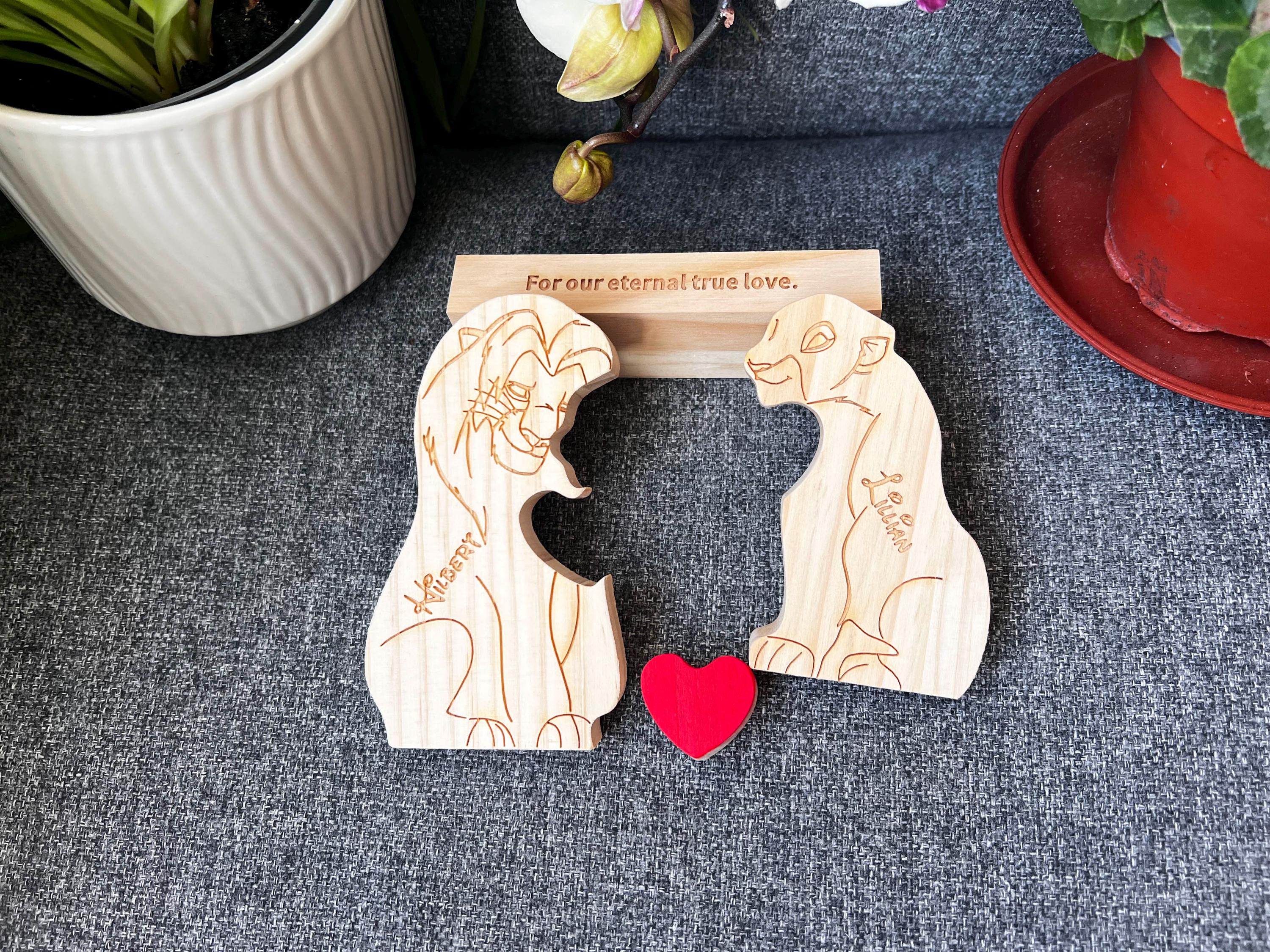 Custom Wooden Lion Family Puzzle