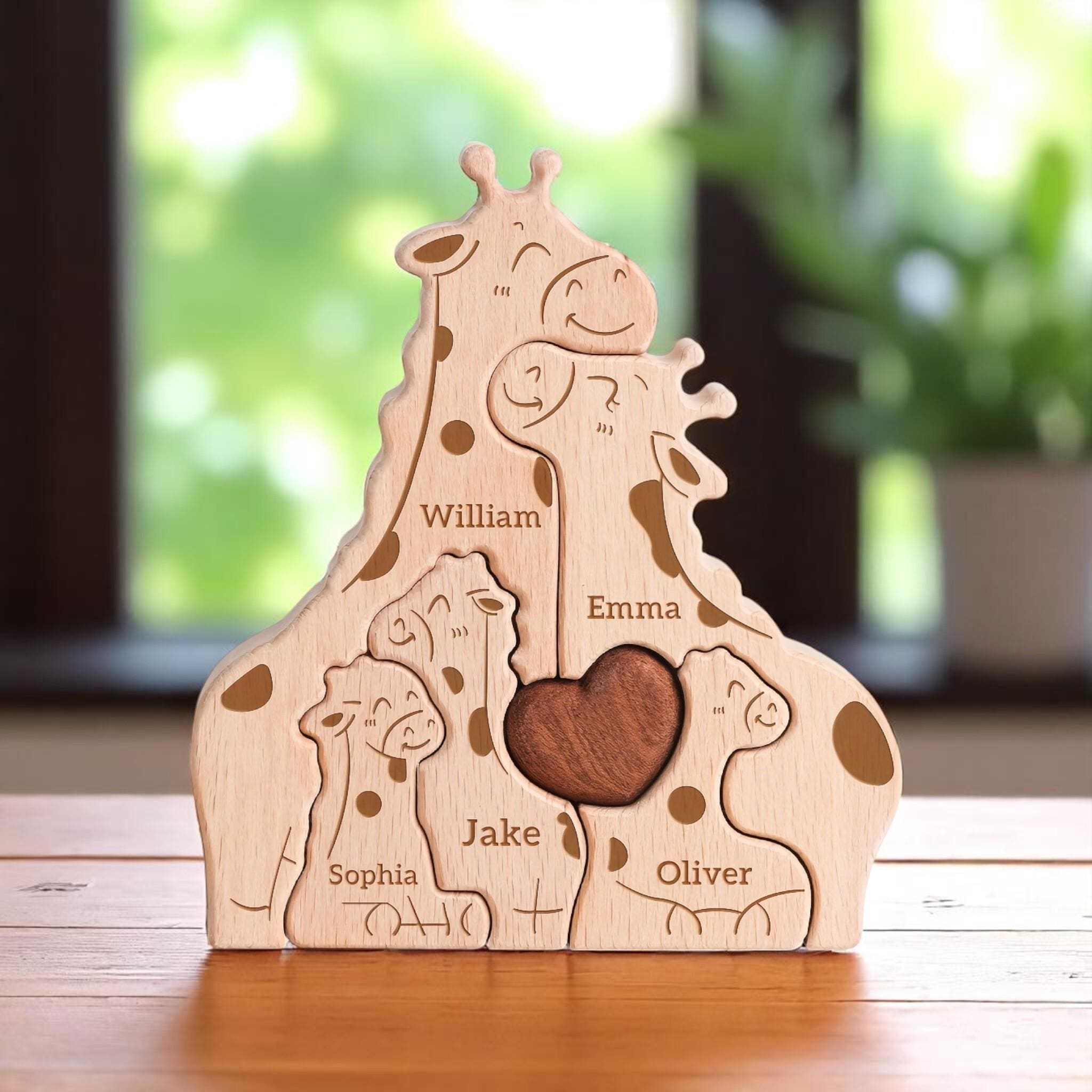 Personalized Giraffe Family Puzzle- Mothers Day Gift