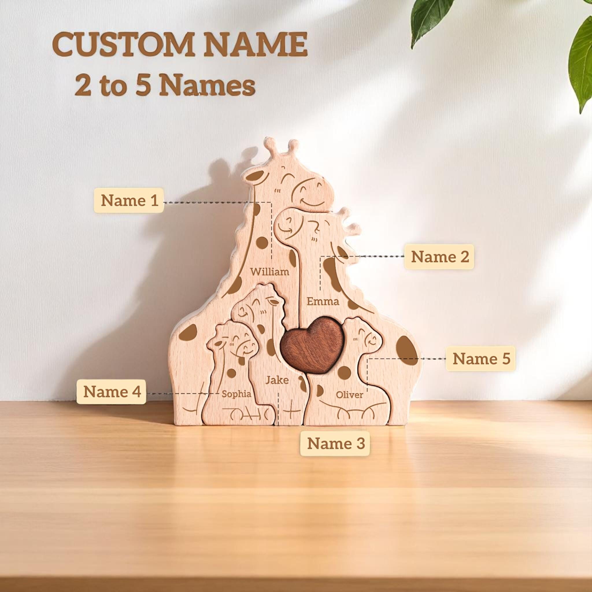 Personalized Giraffe Family Puzzle- Mothers Day Gift