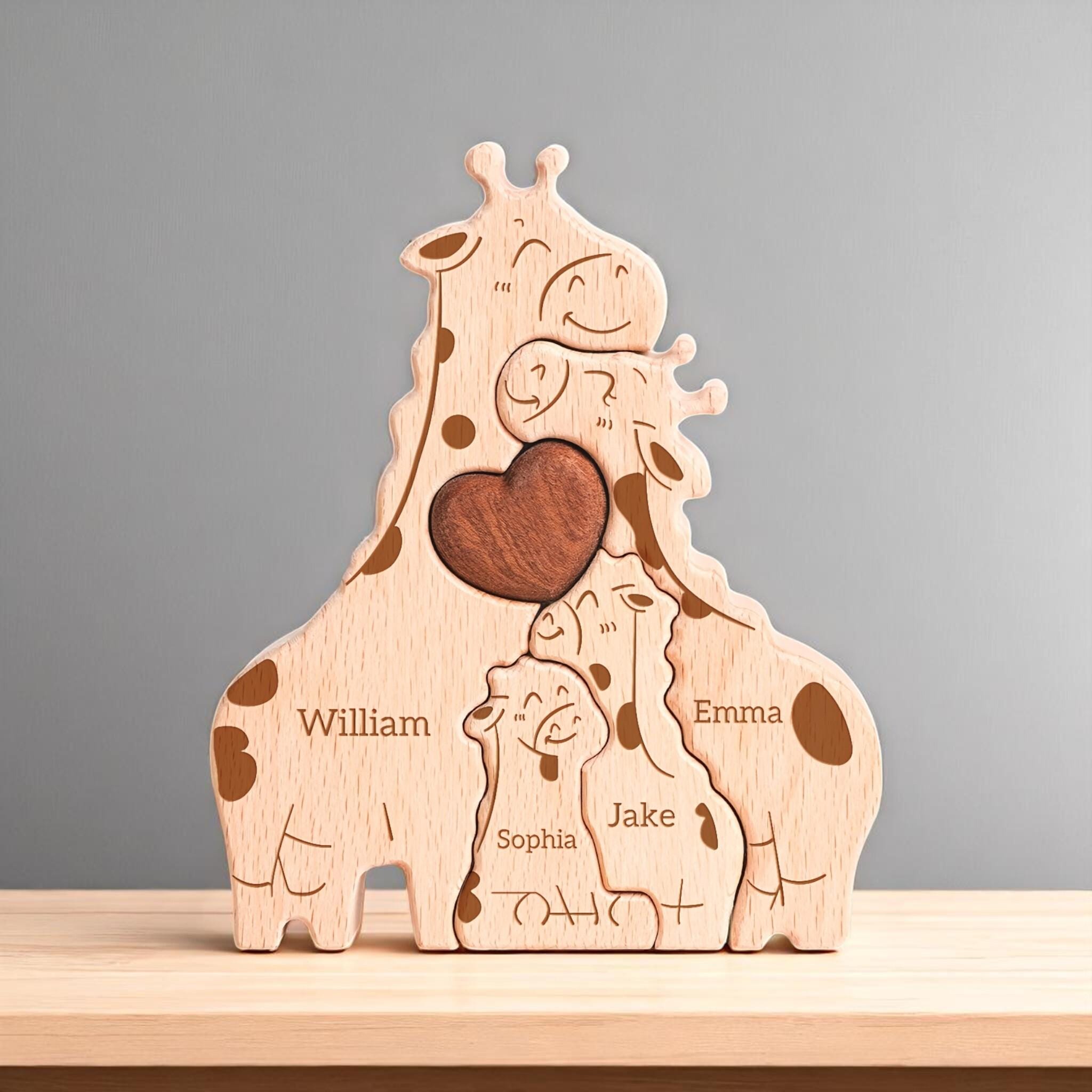 Personalized Giraffe Family Puzzle- Mothers Day Gift