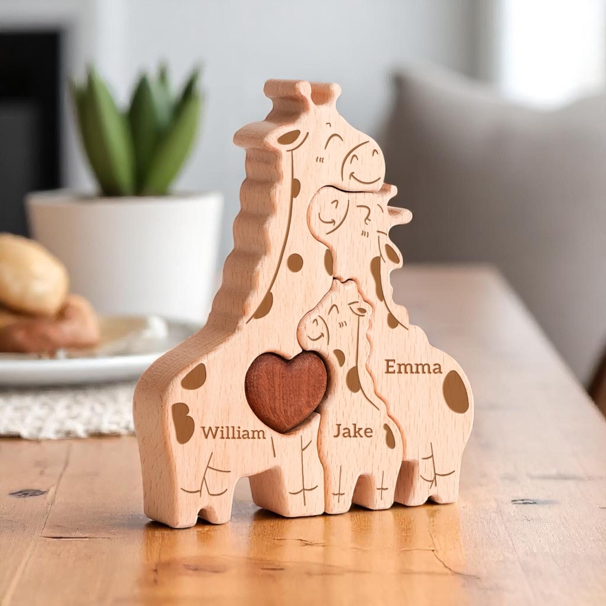 Personalized Giraffe Family Puzzle- Mothers Day Gift