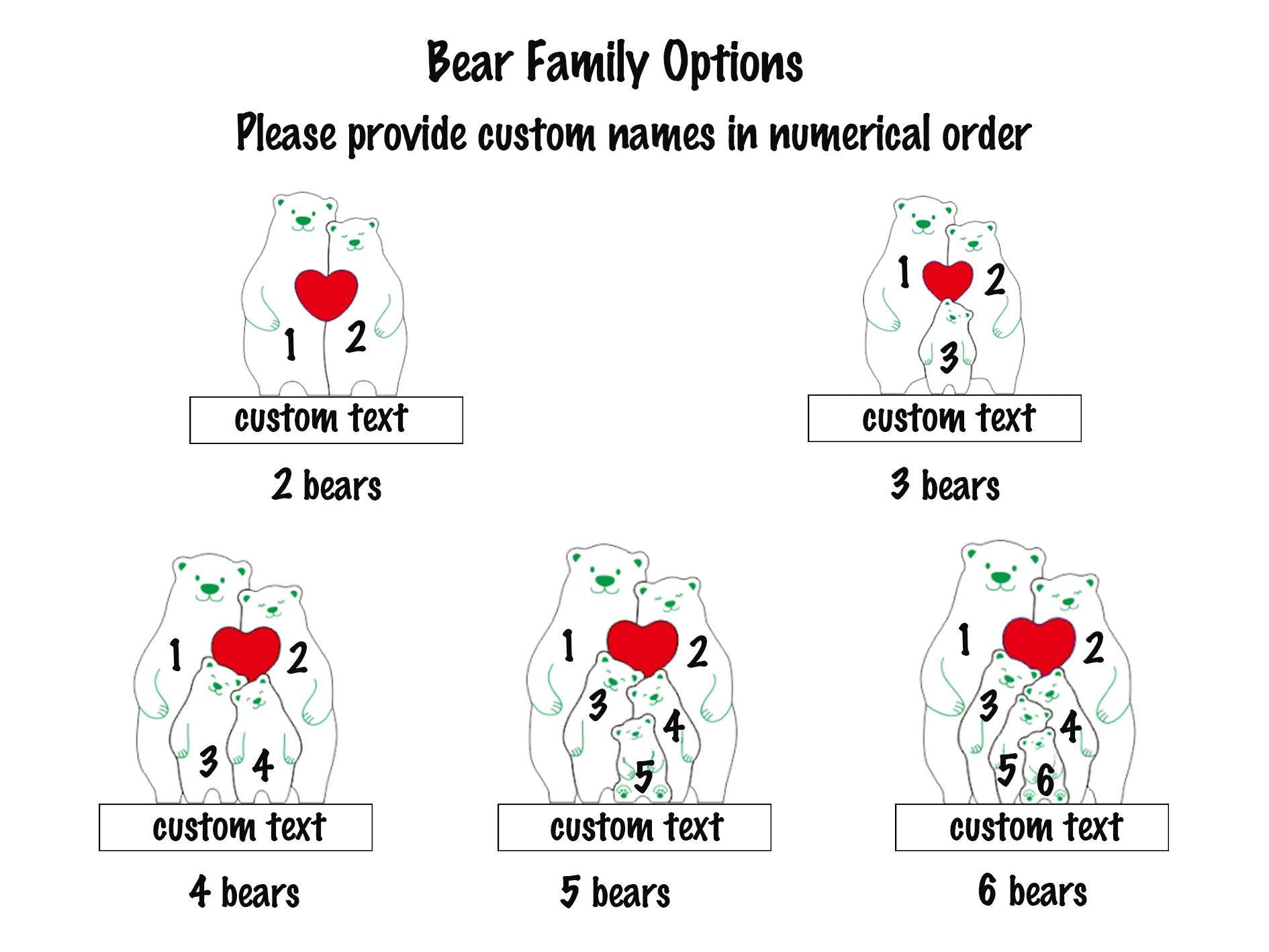 Wooden bear family puzzle - Gift for kids