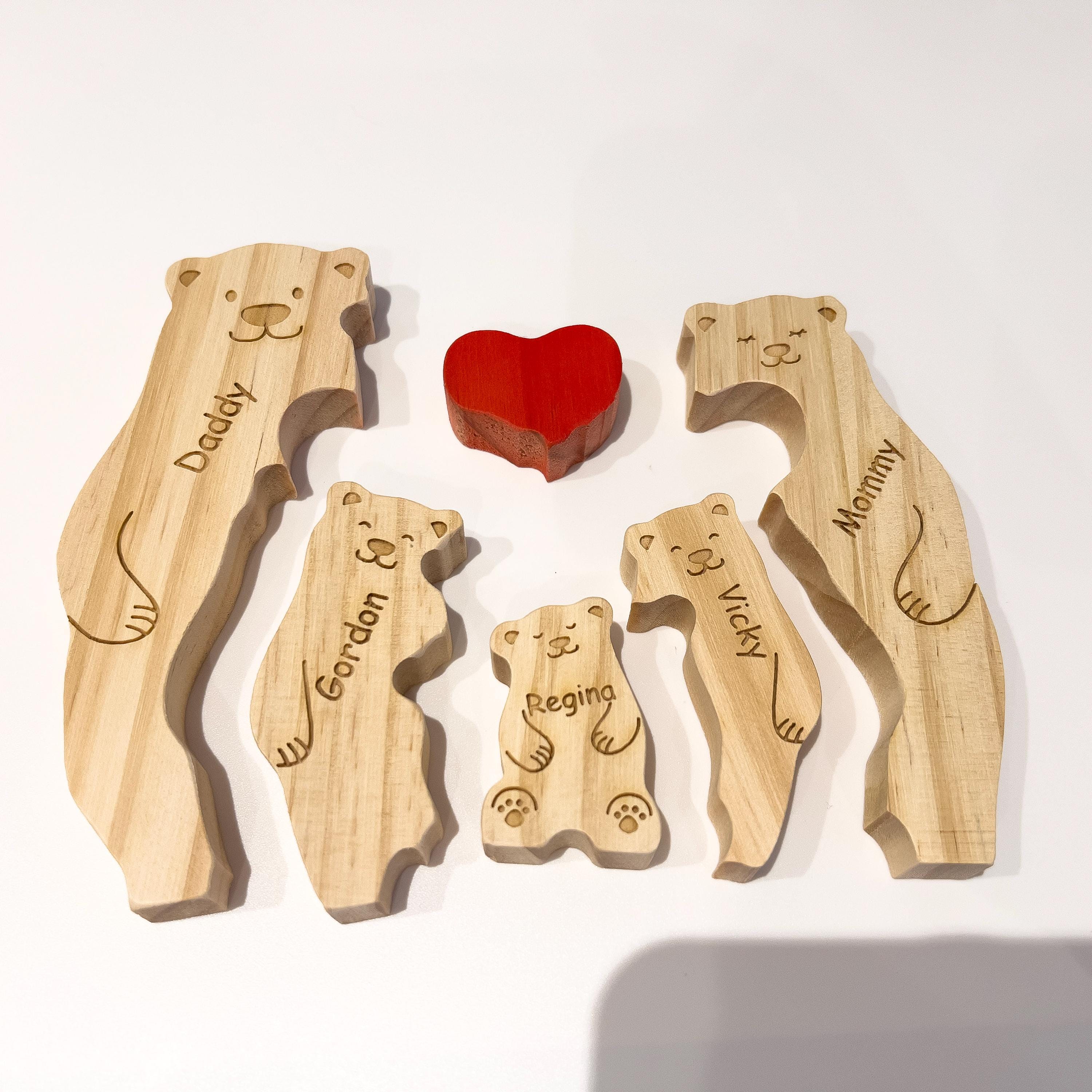 Wooden bear family puzzle - Gift for kids