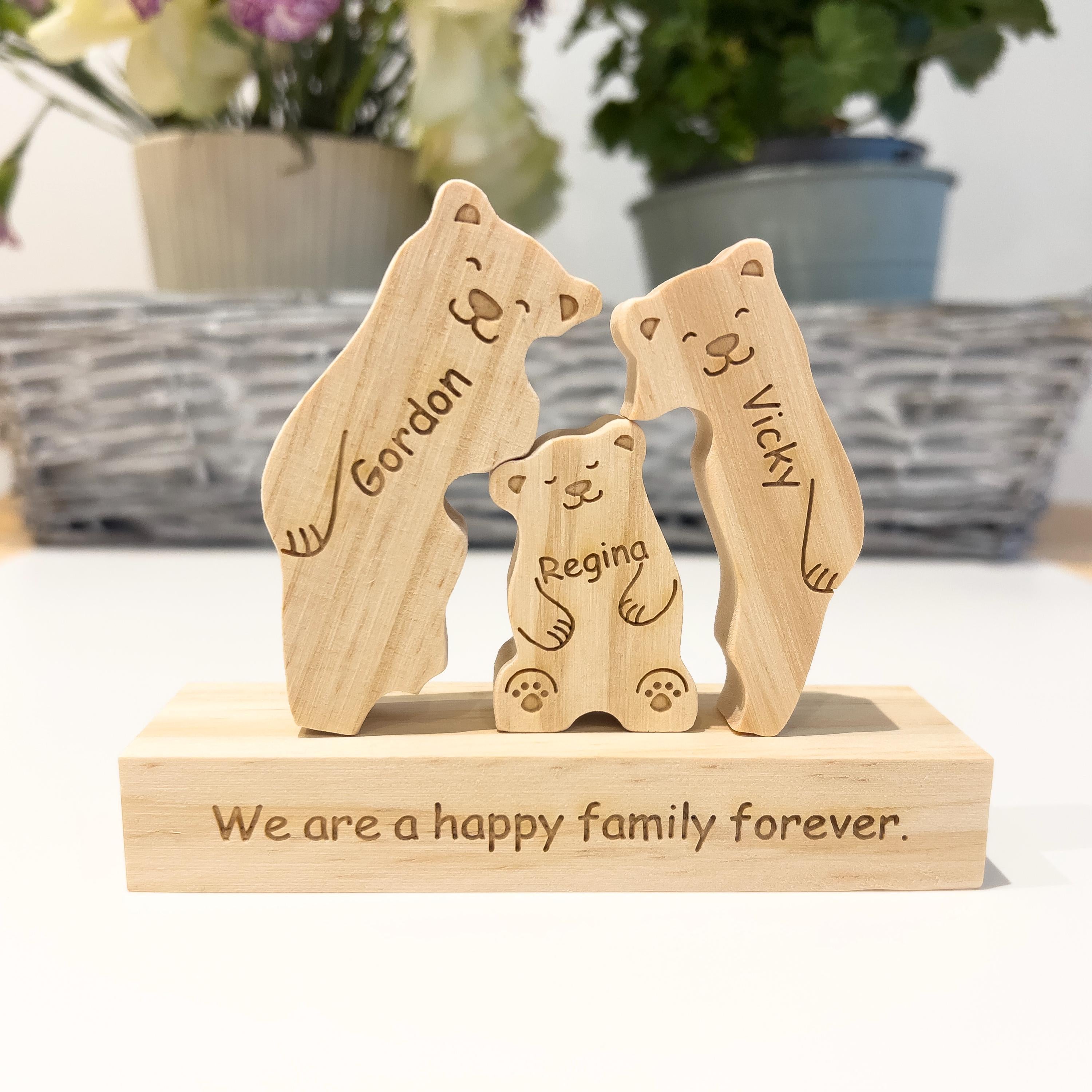 Wooden bear family puzzle - Gift for kids