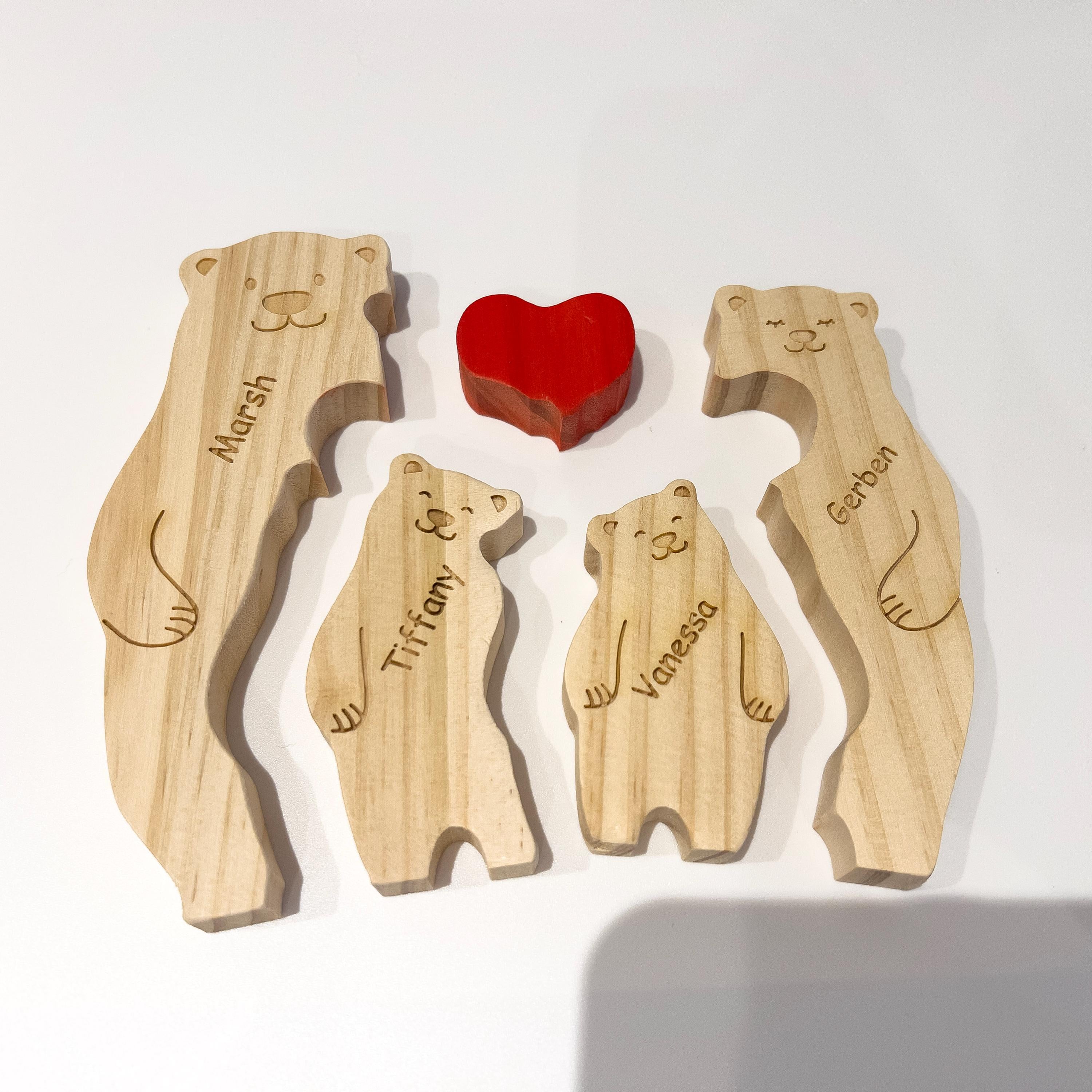 Wooden bear family puzzle - Gift for kids