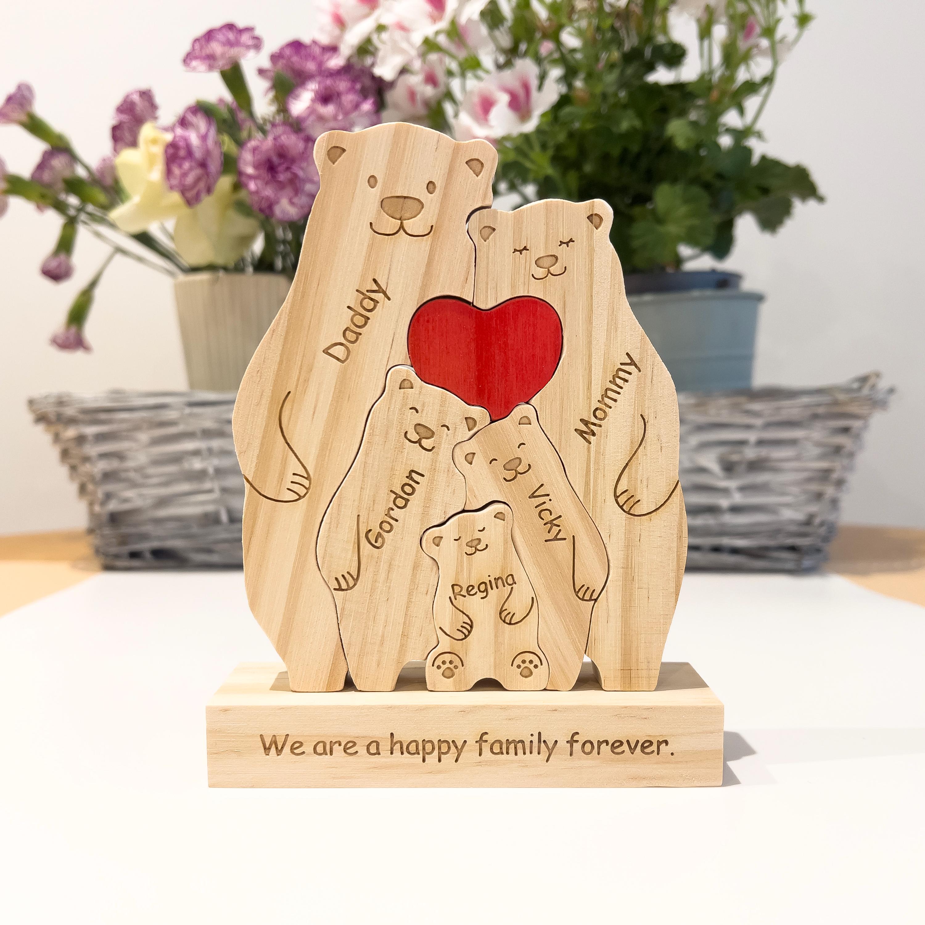 Wooden bear family puzzle - Gift for kids