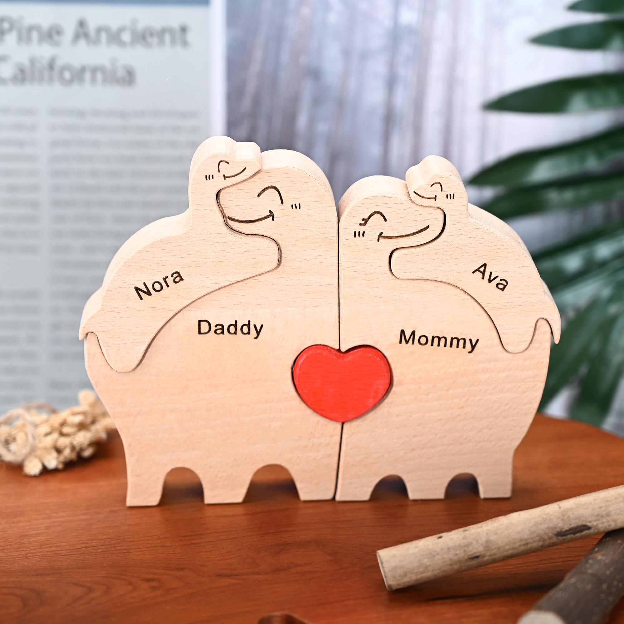 Personalized Wooden Dinosaur Family Puzzle