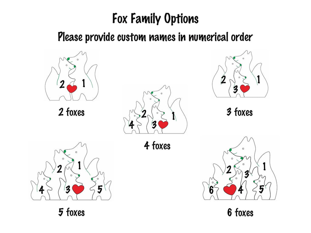 Wooden fox family jigsaw puzzle
