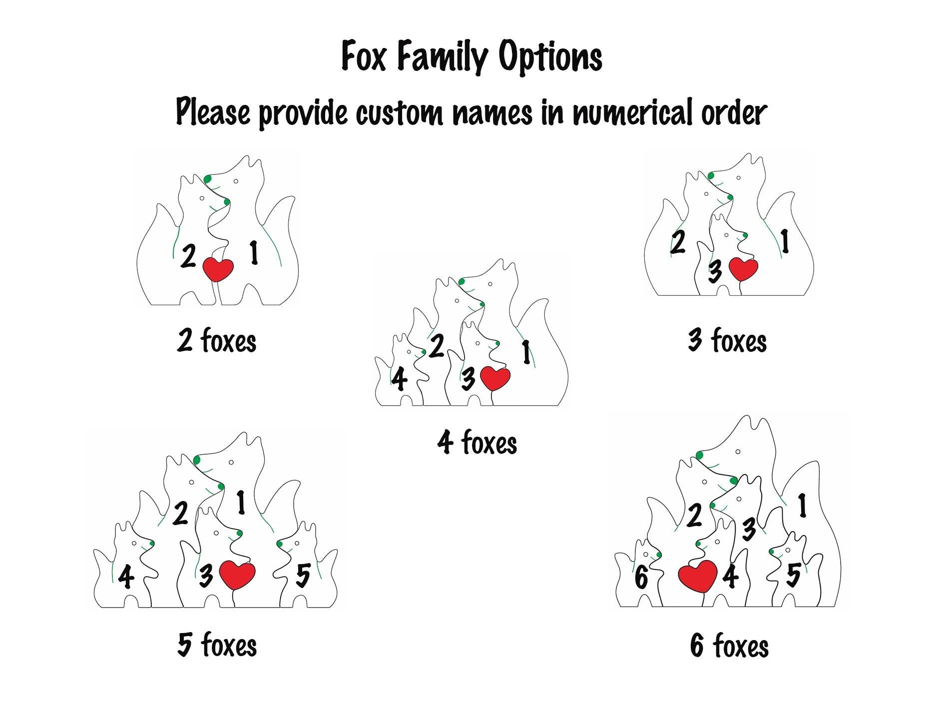 Wooden fox family jigsaw puzzle