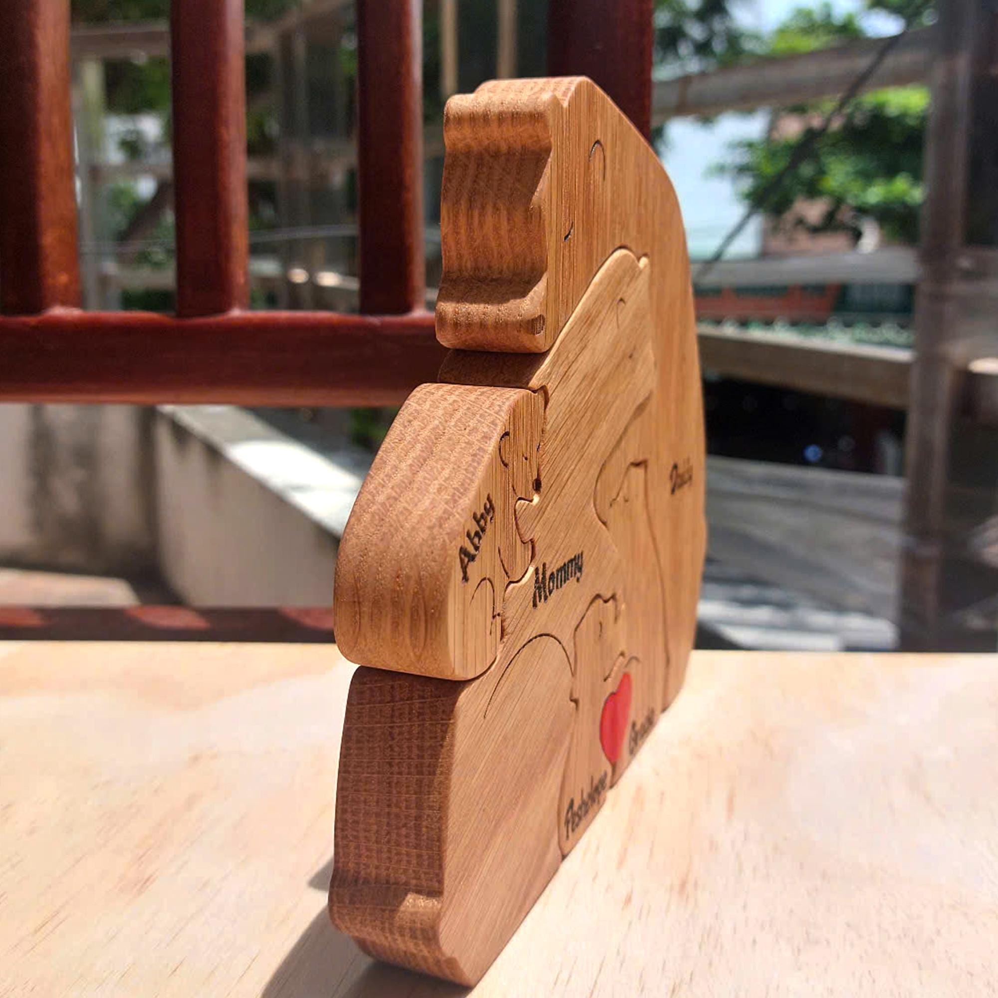 Personalized Wooden Bear Family Puzzle