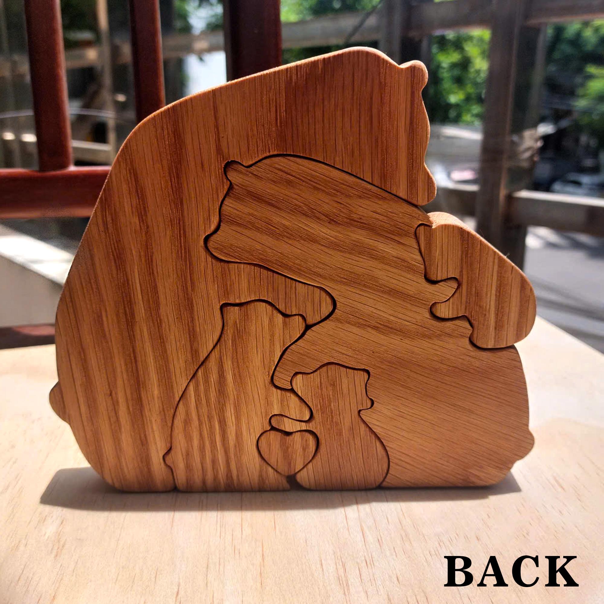 Personalized Wooden Bear Family Puzzle