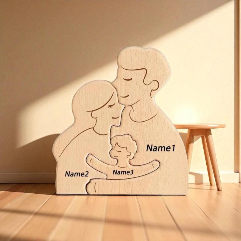 Personalized Family Puzzle Sign Wooden Home Décor