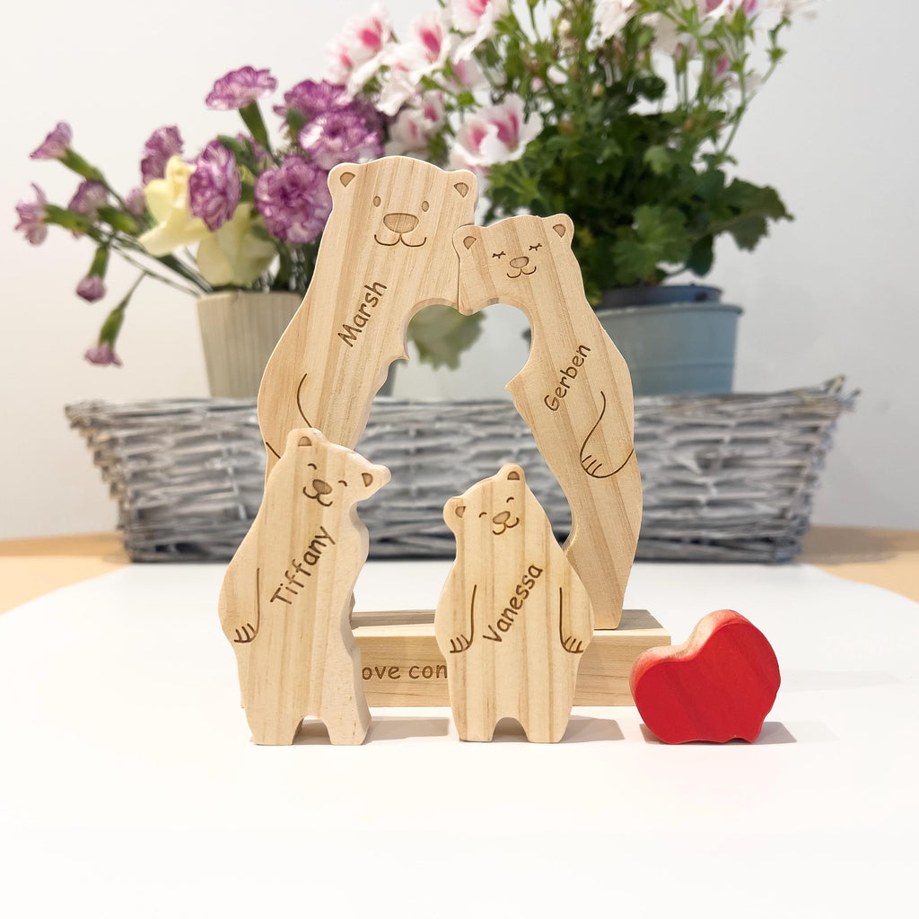 Wooden bear family puzzle - Gift for kids