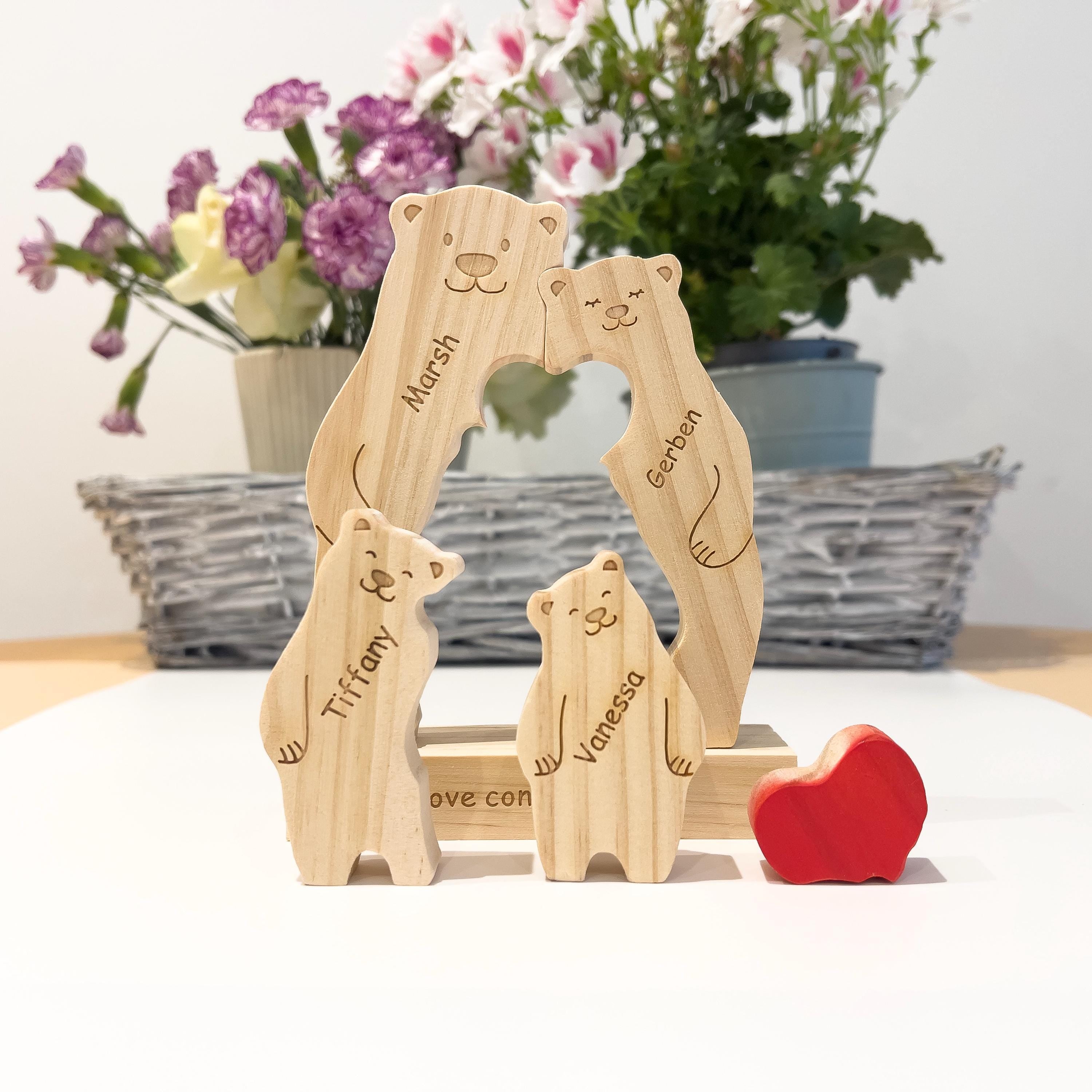 Wooden bear family puzzle - Gift for kids
