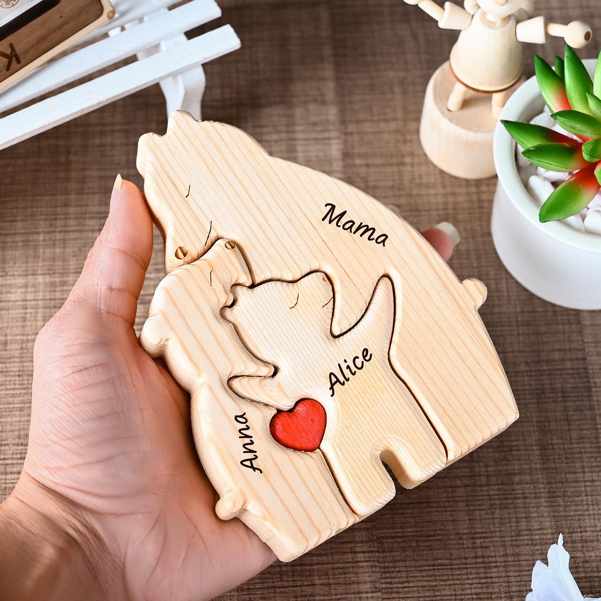 Personalized Mom and Baby Bear Puzzle