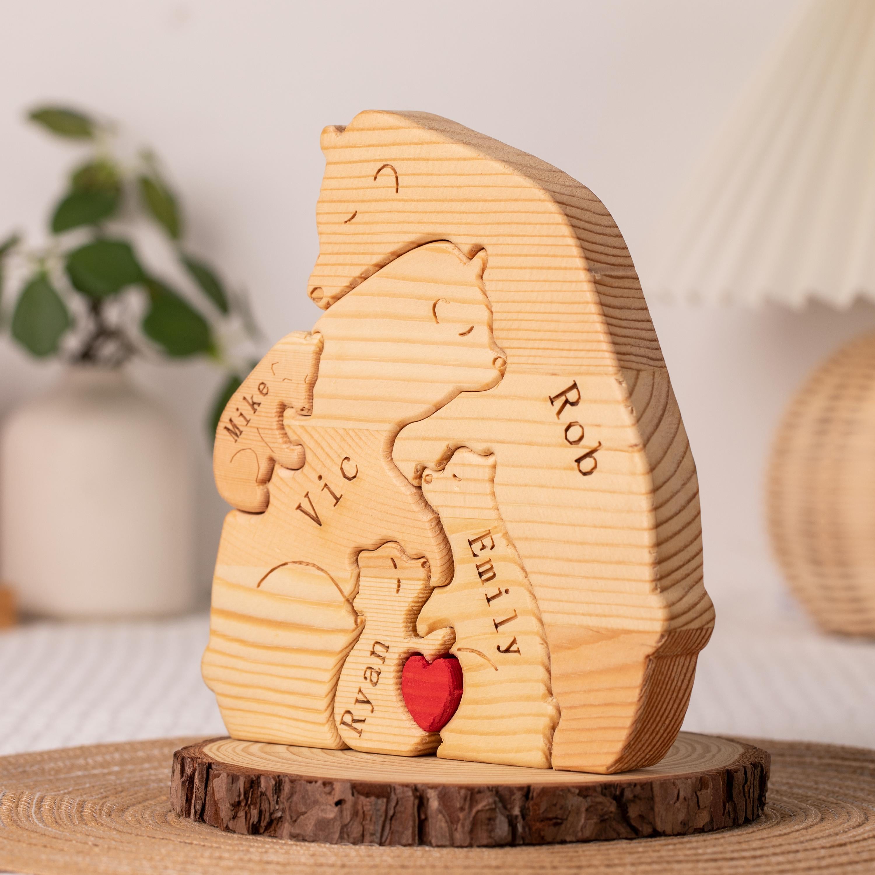 Personalised Wooden Bear Family Puzzle