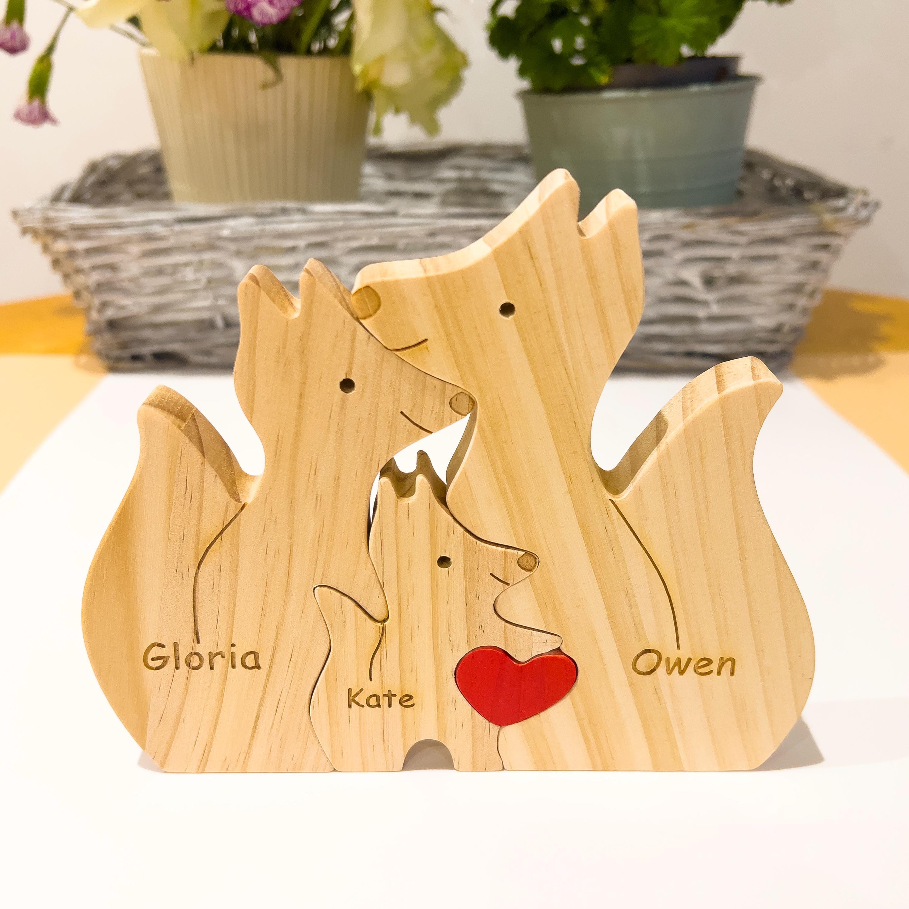 Wooden fox family jigsaw puzzle