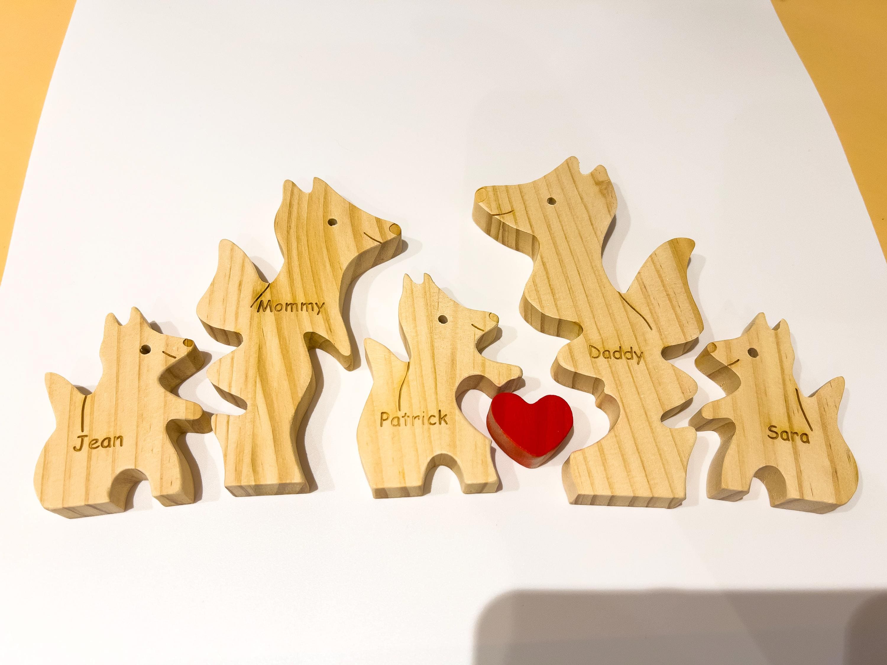 Wooden fox family jigsaw puzzle