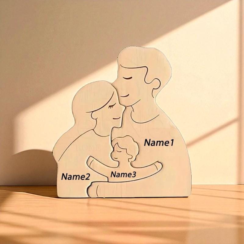 Personalized Family Puzzle Sign Wooden Home Décor