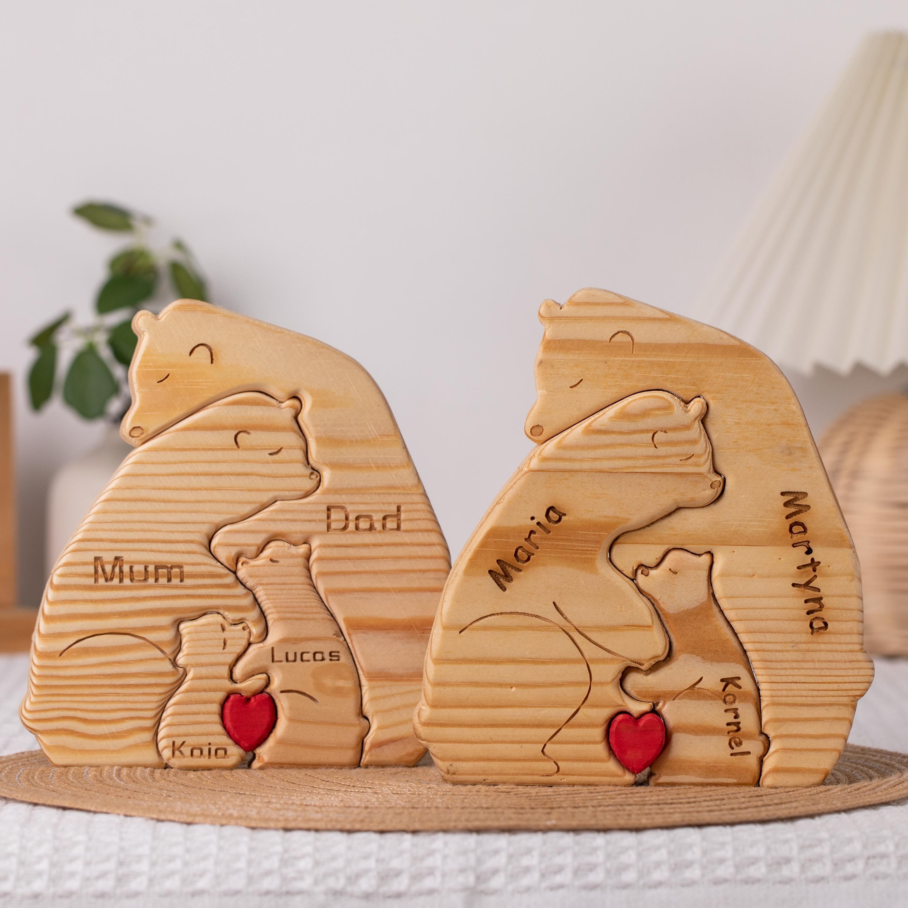 Personalised Wooden Bear Family Puzzle