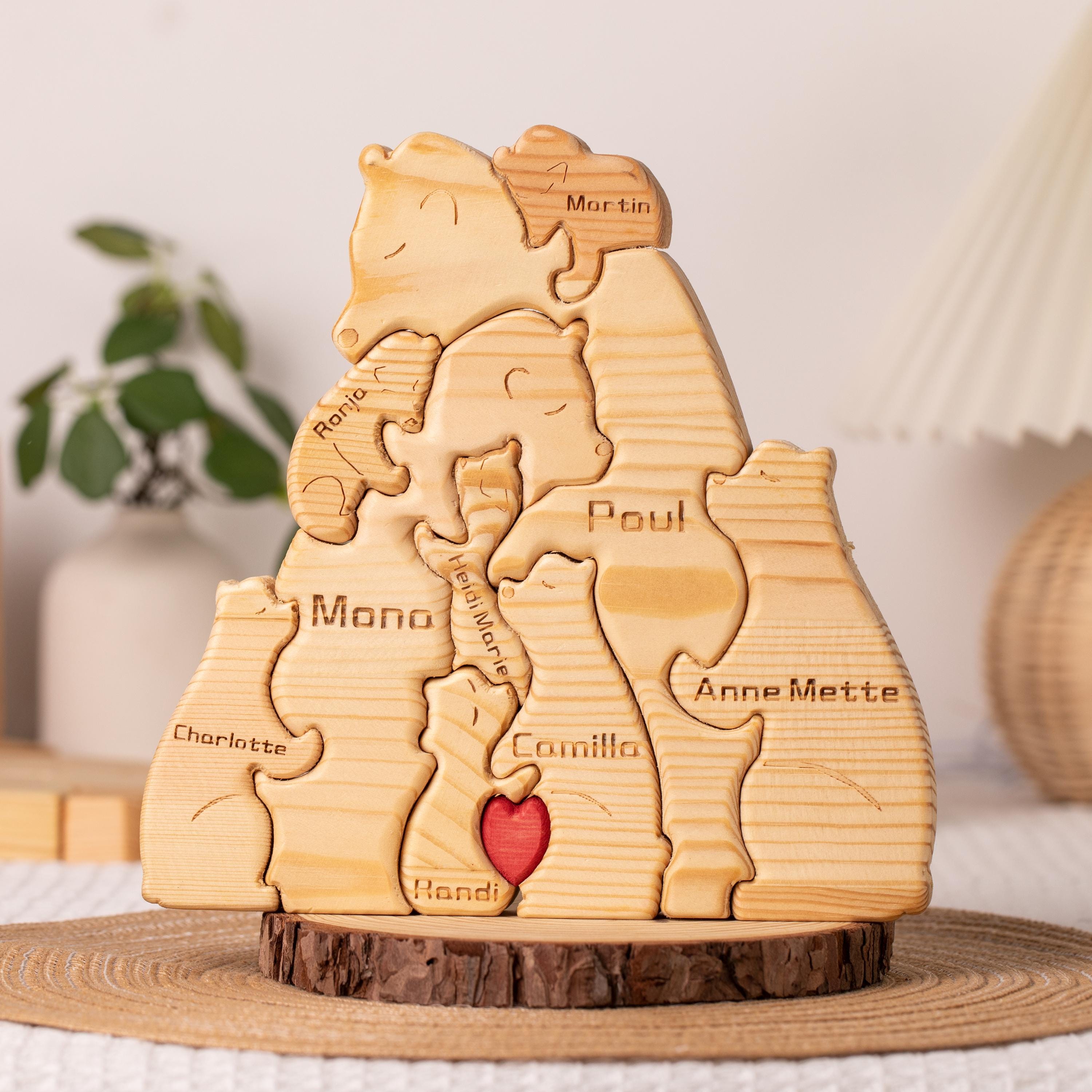 Personalised Wooden Bear Family Puzzle