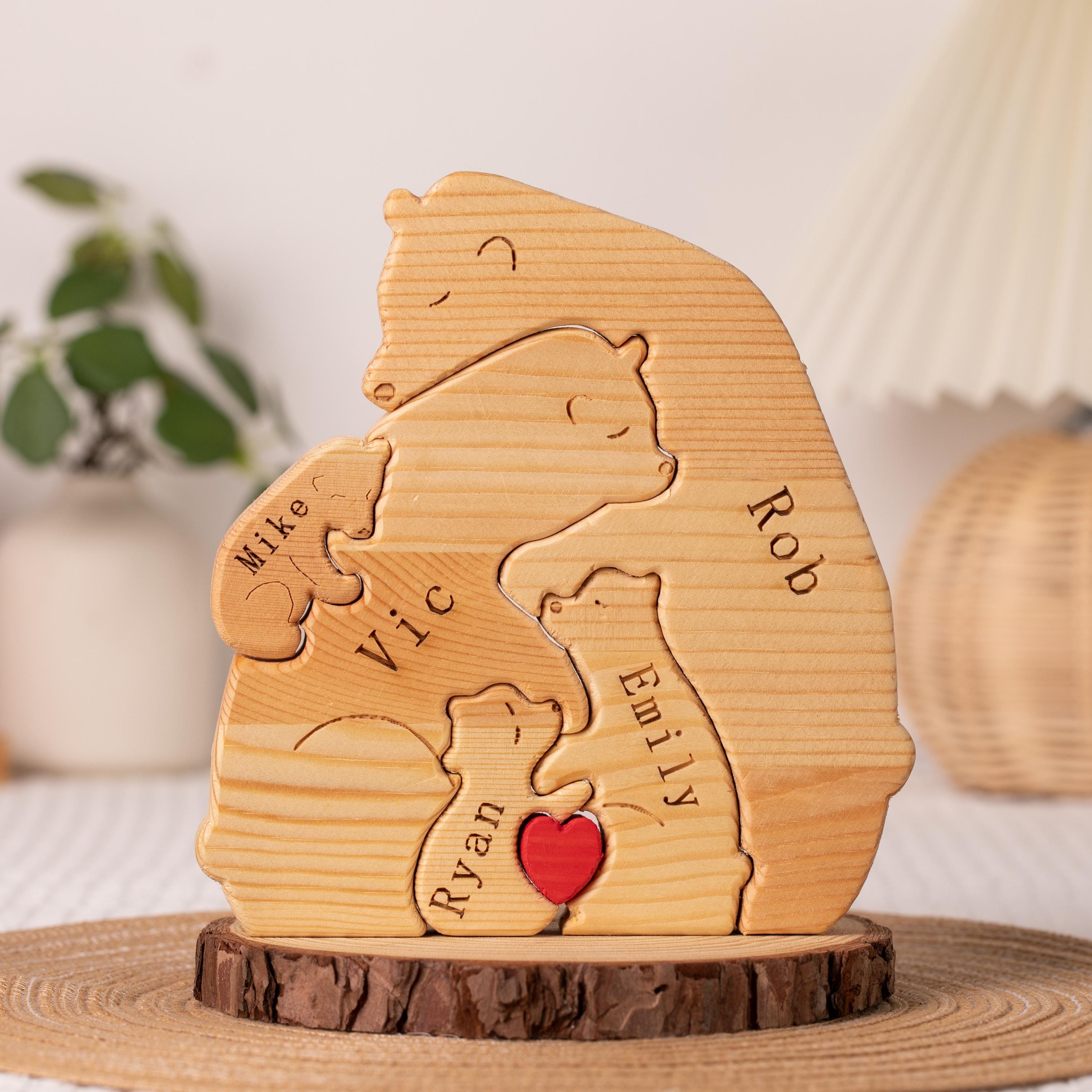 Personalised Wooden Bear Family Puzzle