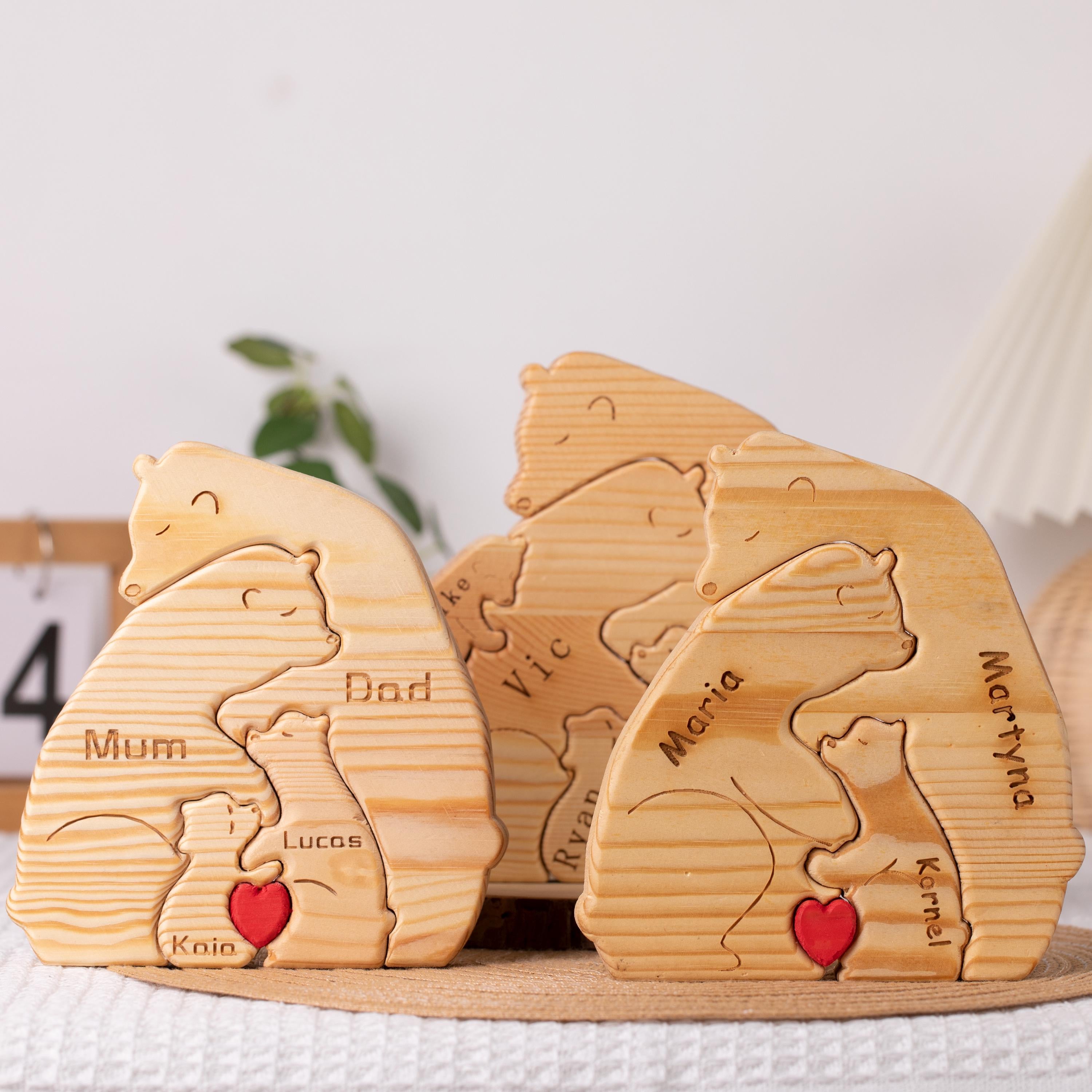 Personalised Wooden Bear Family Puzzle