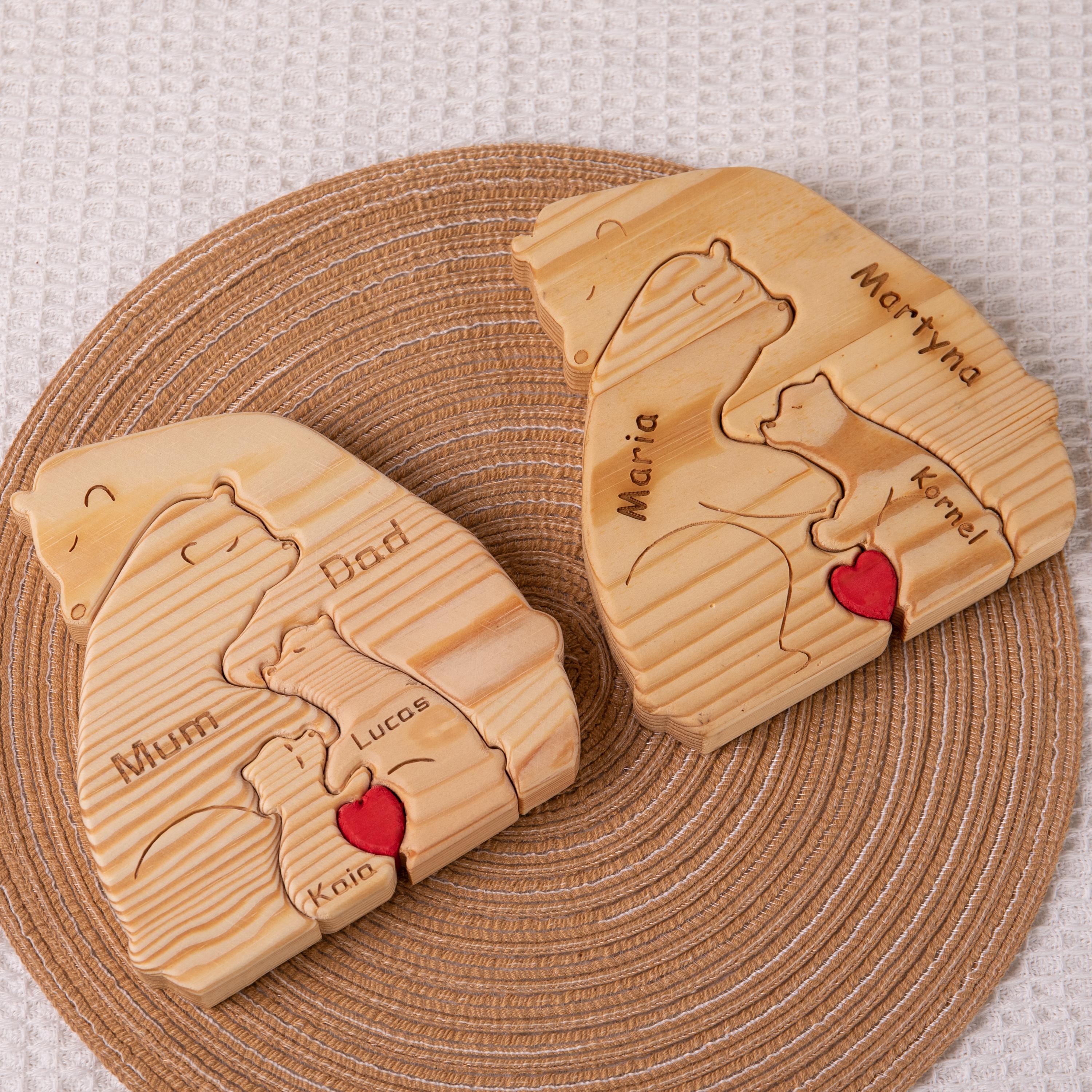 Personalised Wooden Bear Family Puzzle