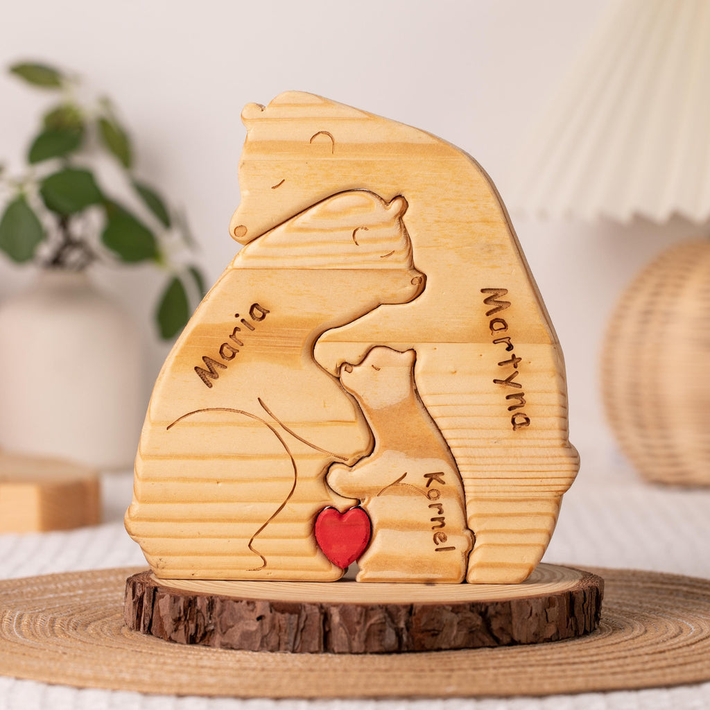 Personalised Wooden Bear Family Puzzle