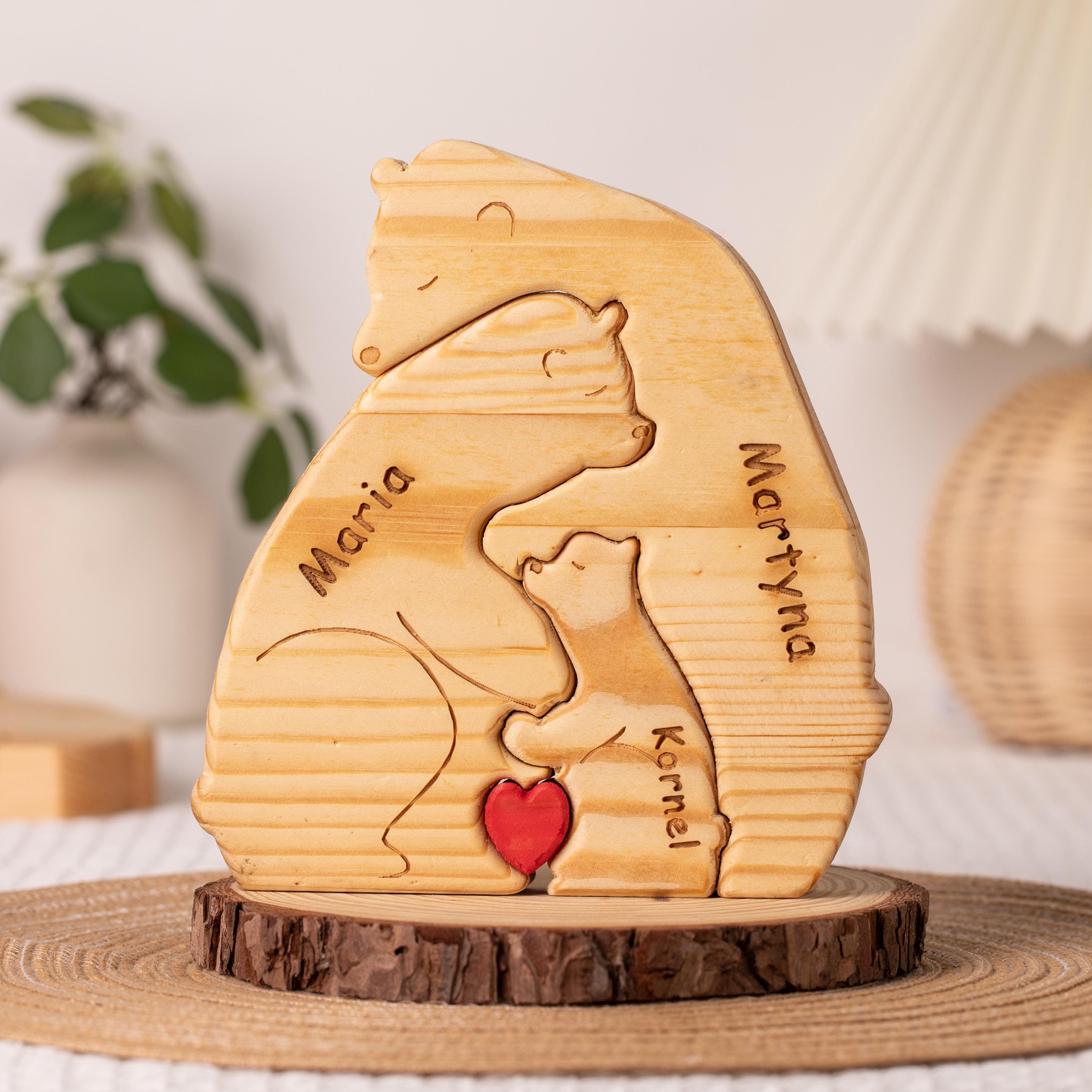 Personalised Wooden Bear Family Puzzle