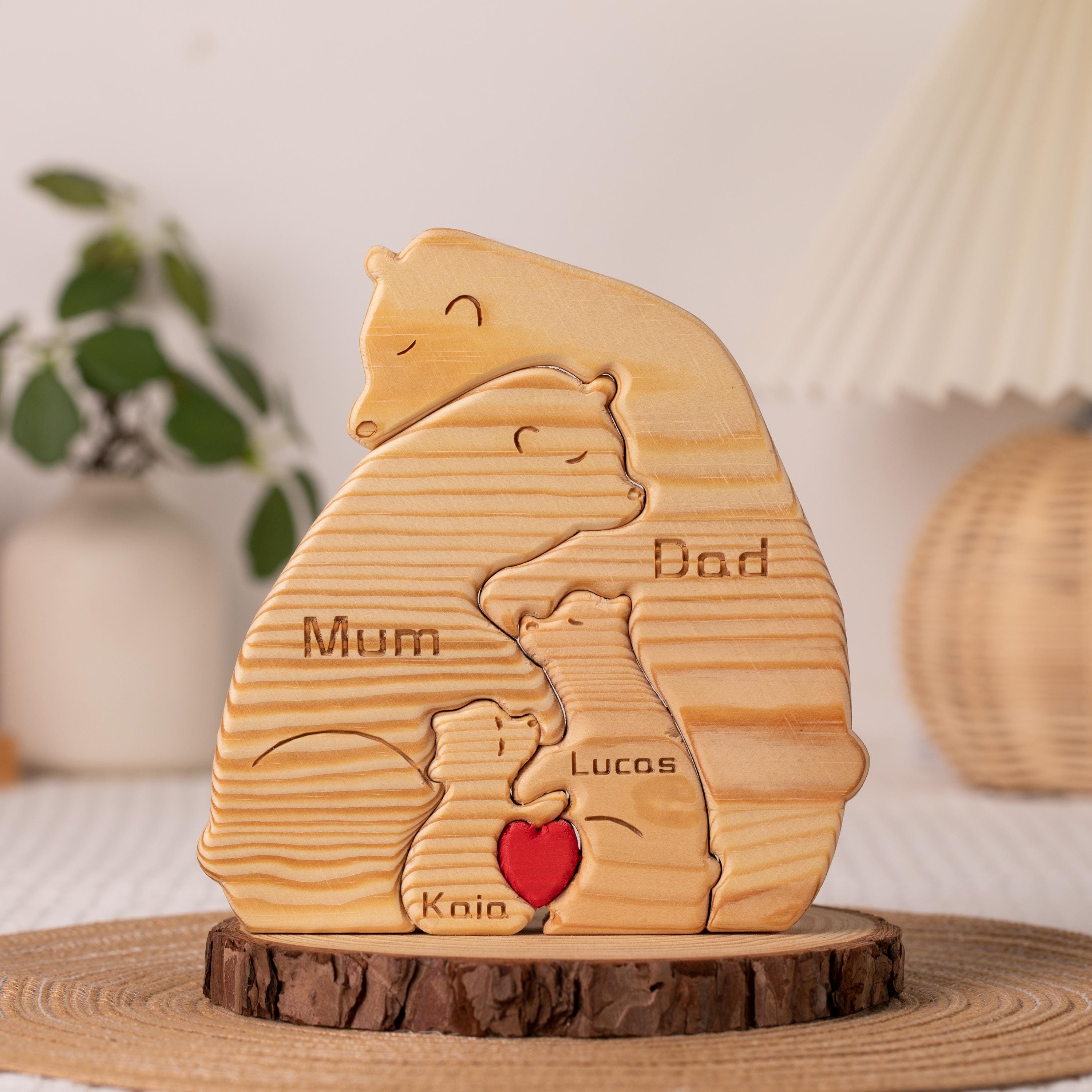 Personalised Wooden Bear Family Puzzle